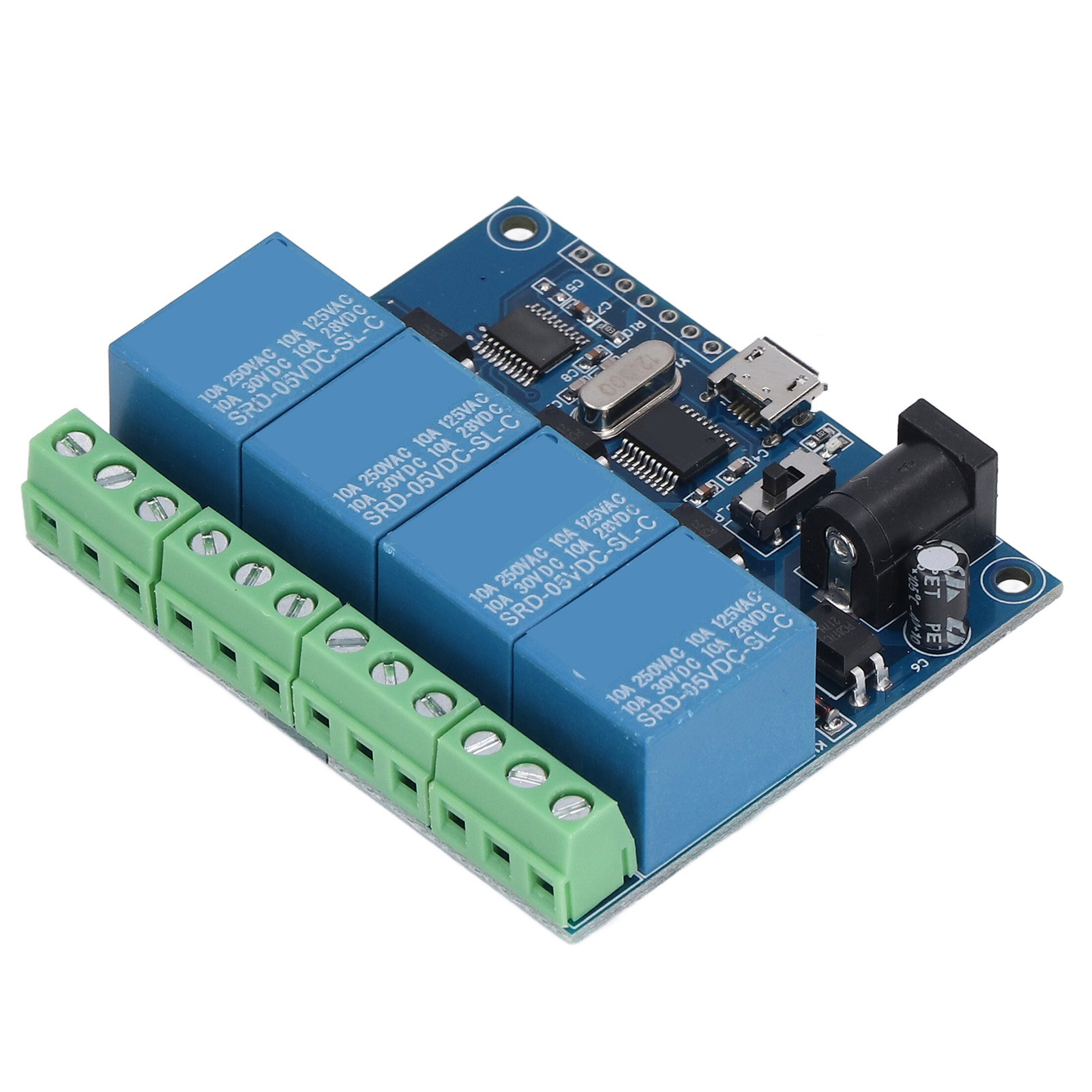 4-kanal-relaismodul Mit Led-anzeigen, Übergangsschutz, 8-bit-controller, Usb-schnittstelle Und Langlebigem Schalter