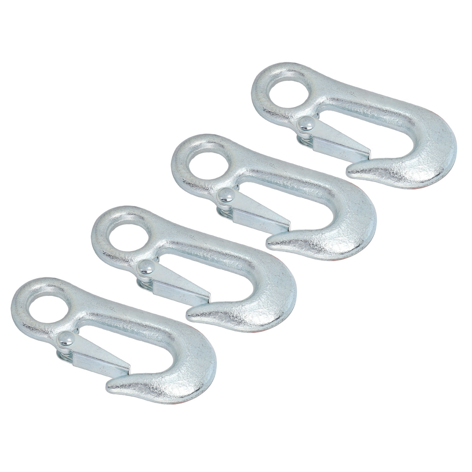 4-teiliger Verzinkter Seilwindenhaken, Verschiebbarer Schäkelsatz Mit Sicherheitsverriegelungen Für Anhänger, 90 X 18 Mm