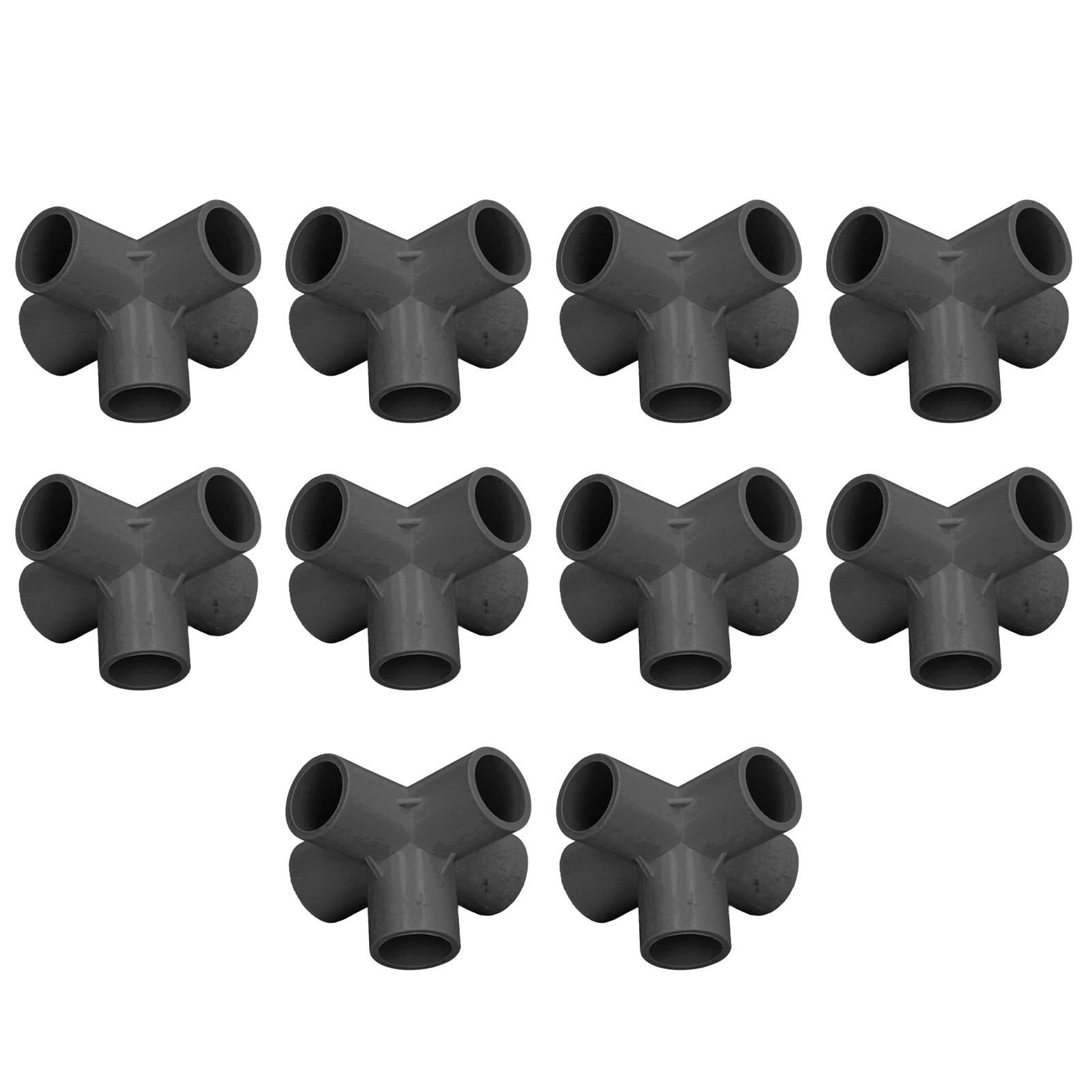 20-mm-5-wege-winkel-3d-pvc-fittings, Schwarzer Rohrverbinder Für Möbel, 10er-packung