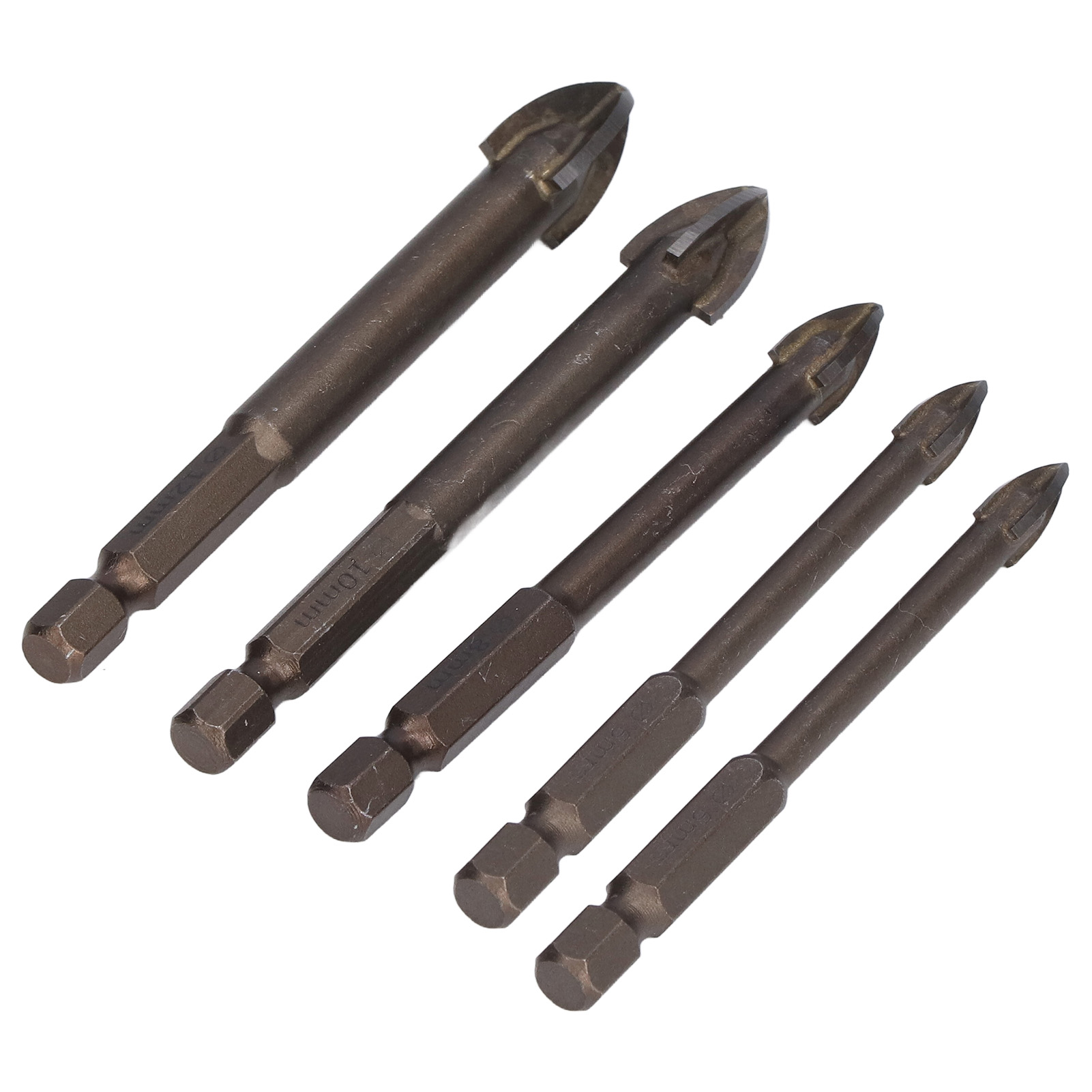 Set Mit 5 Hartmetall-fliesenbohrern, Sechskantspitze, Lochöffner Für Glas, Keramik Und Beton