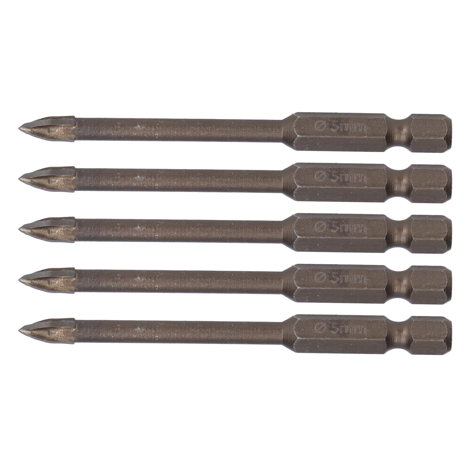 5-teiliges Hartmetall-bodenbohrer-set, 1/4-zoll-sechskantschaft, Bohrer Für Fliesen, Glas, Keramik Und Beton, 5-mm-lochaufweiter, Hartmetallwerkzeug