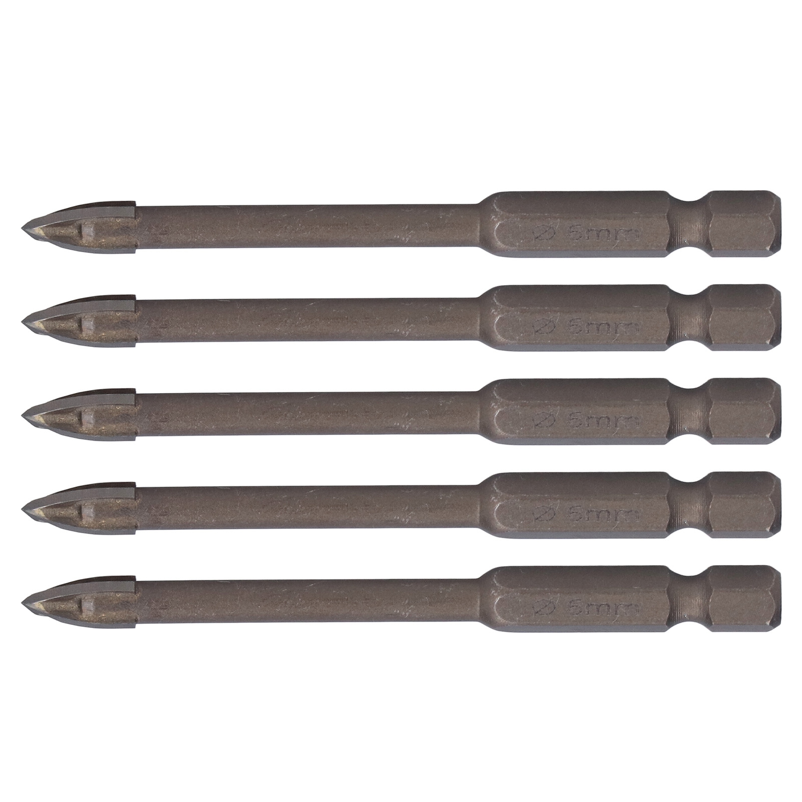 Set Mit 5 1/4-zoll-sechskant-kreuzbohrern Für Fliesen, Glas, Keramik, Beton, Hartmetall-lochöffner, 6 Mm