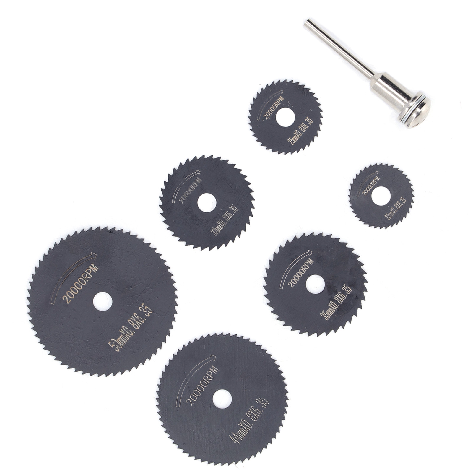 Hss-kreissägeblätter (hochgeschwindigkeitsstahl), Trennscheiben Für Bohrmaschinen Mit 3-mm-schaft, 6er-packung