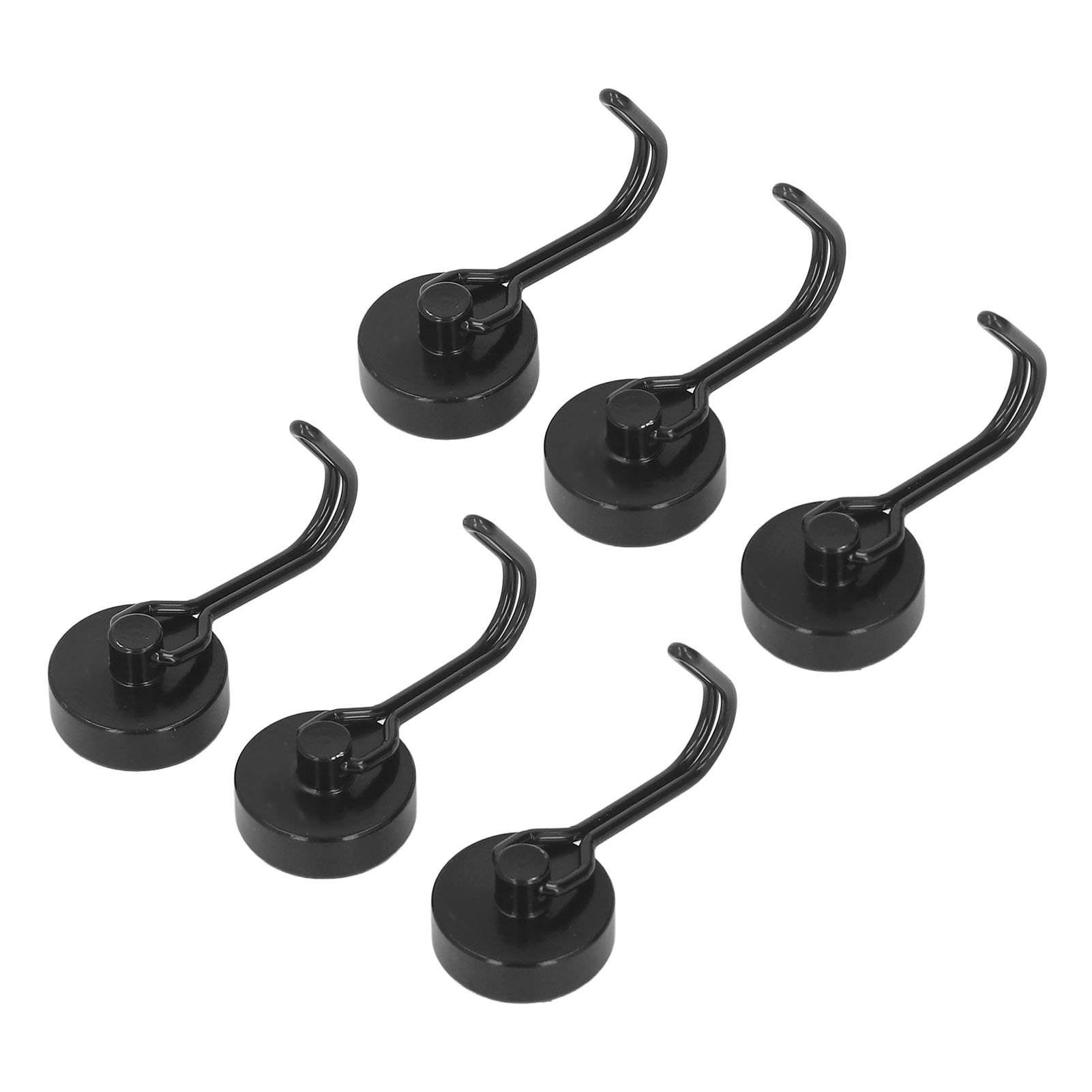 6 Starke Neodym-magnethaken Mit 180°-drehgelenk, Tragkraft 0–8 Kg, Für Kühlschrank Oder Haushalt, Schwarz, Set