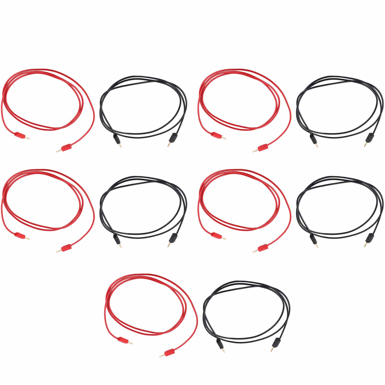 Set Aus 5 Vergoldeten Bananensteckern Mit 2-mm-buchse, Für Elektrische Und Elektronische Projekte.