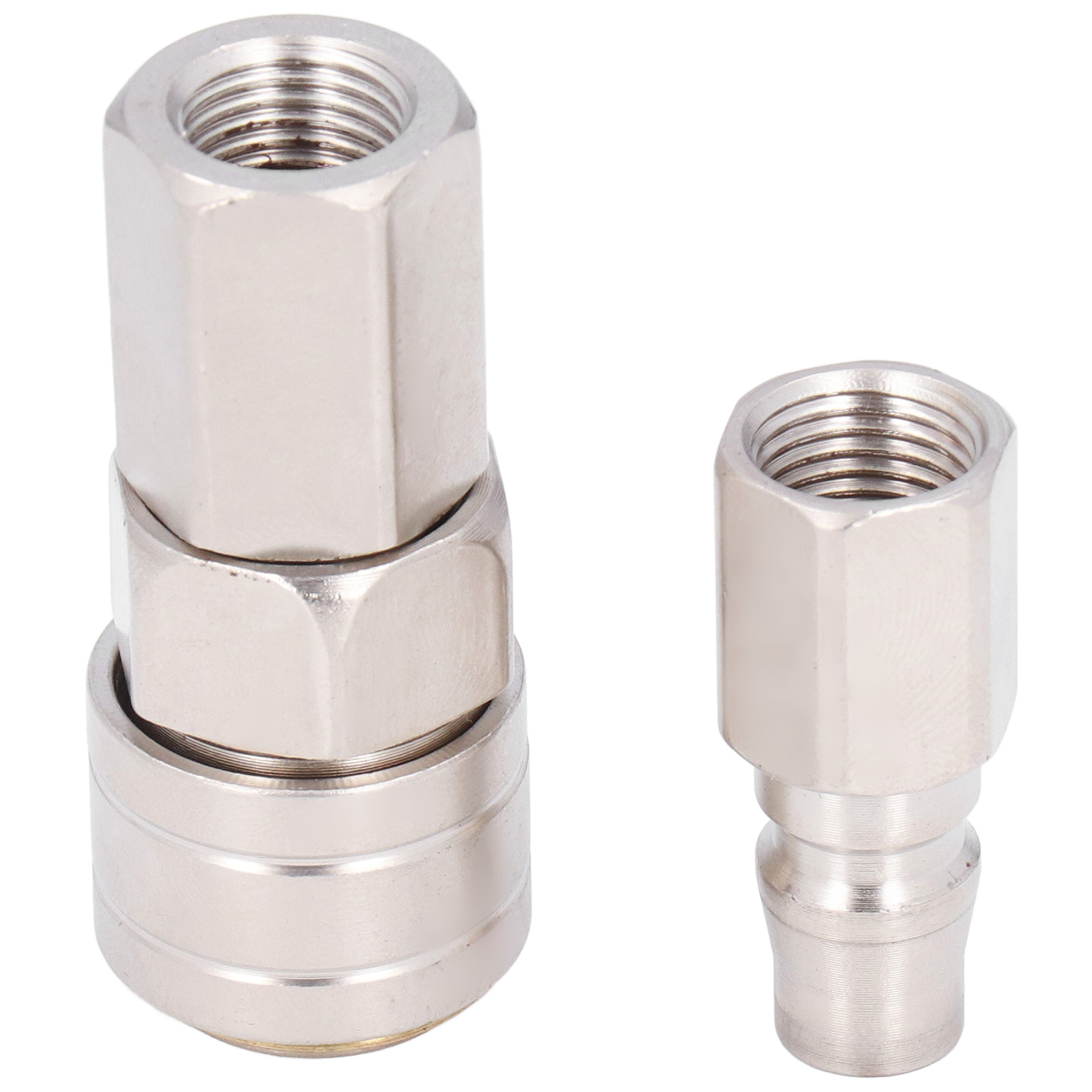 Schnellverschluss-pneumatikverschraubung Aus Vernickeltem Edelstahl, 1/4"-innengewinde (sf+pf20), Druckluftanschluss Für Flexible Schläuche, Einzelverpackung