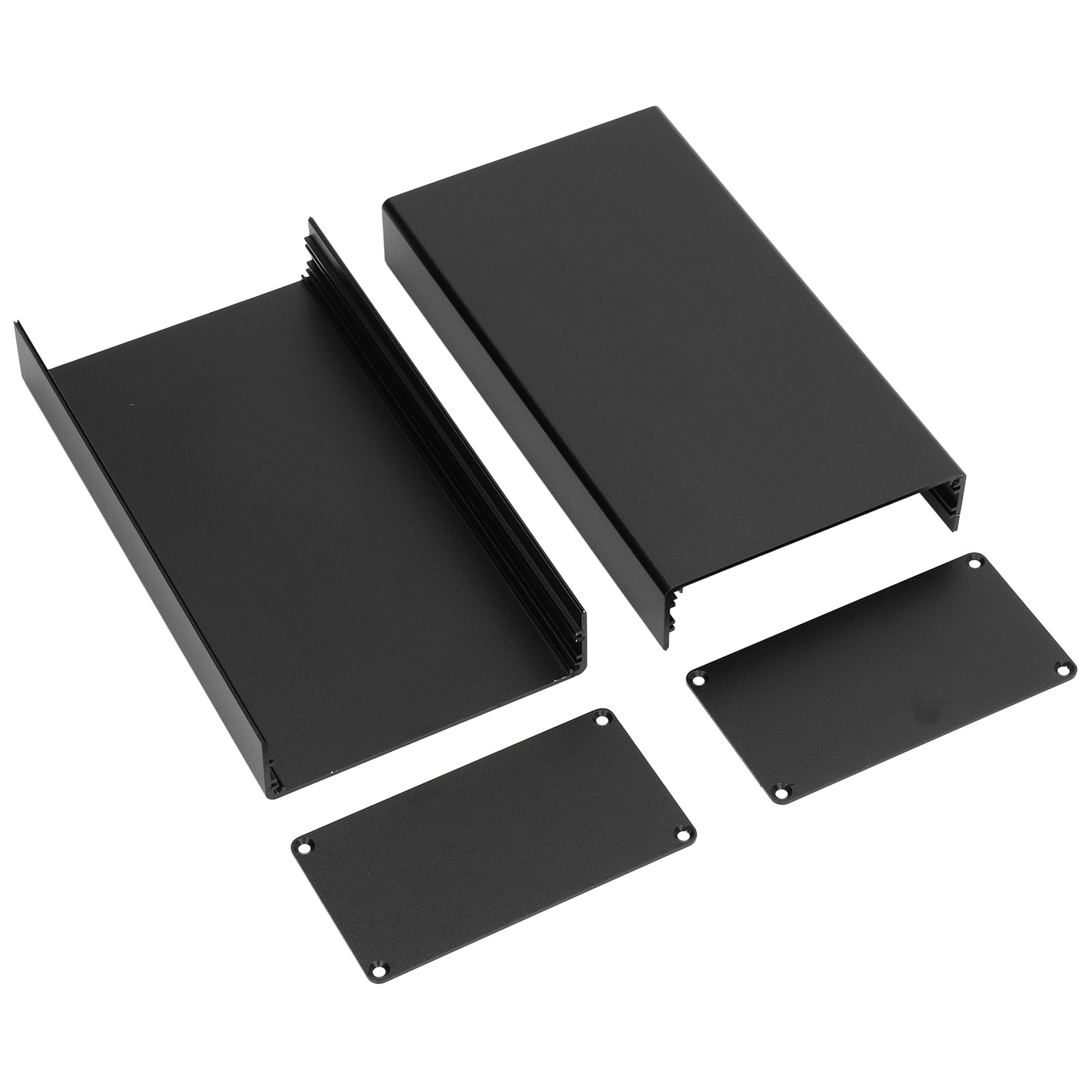 Elektronikgehäuse Aus Aluminiumlegierung, Leistungsverstärkergehäuse, Verteilerkasten 58x110x200mm, Matt Schwarz, Montagegehäuse Für Diy-projekte.