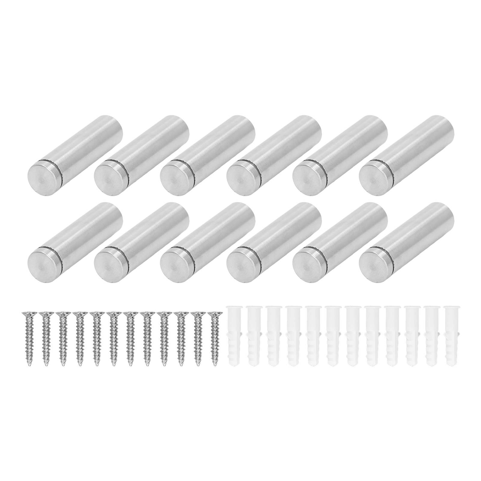 Packung Mit 12 Edelstahl-abstandsschrauben 19x70mm, Wandmontage-set Für Werbetafeln, Hochleistungs-montageschrauben.