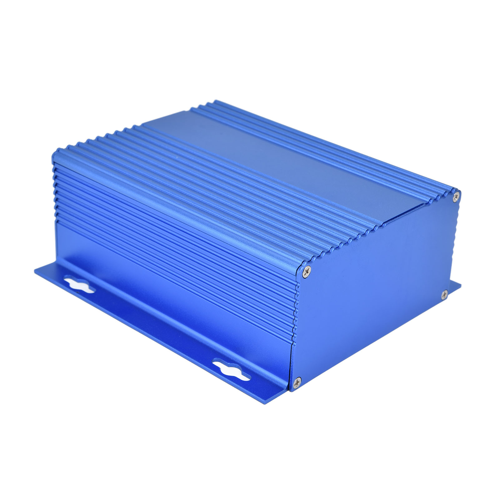 Elektroverteilerkasten Aus Aluminium 61x147x155mm, Verschraubbar, Wasserdicht, Mattblau, Schutzgehäuse Für Heimwerkerprojekte.