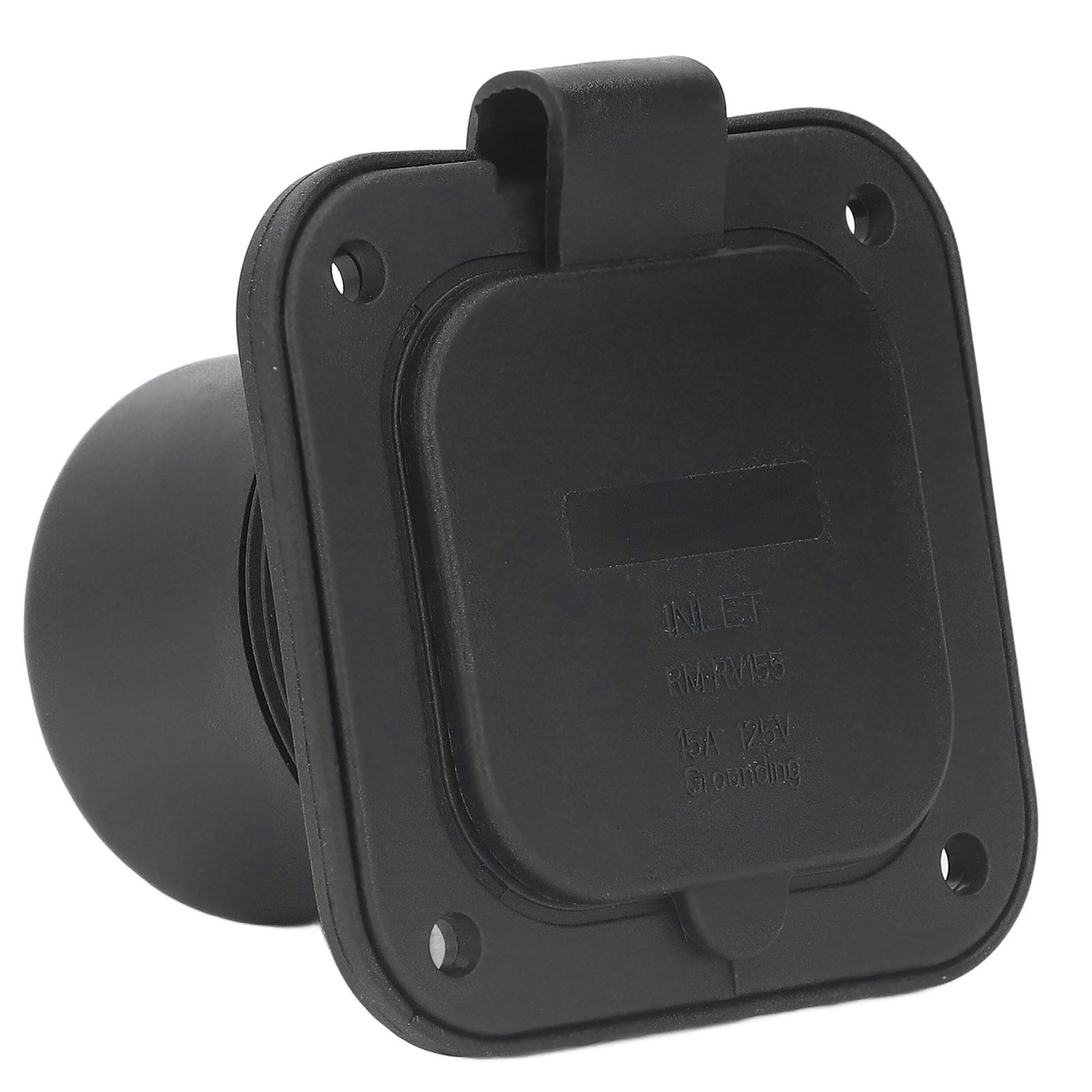 Zweipolige, Dreiadrige Flanschsteckdose, Gerader Stiftstecker Mit Wasserdichter Abdeckung, 15 A, 125 V