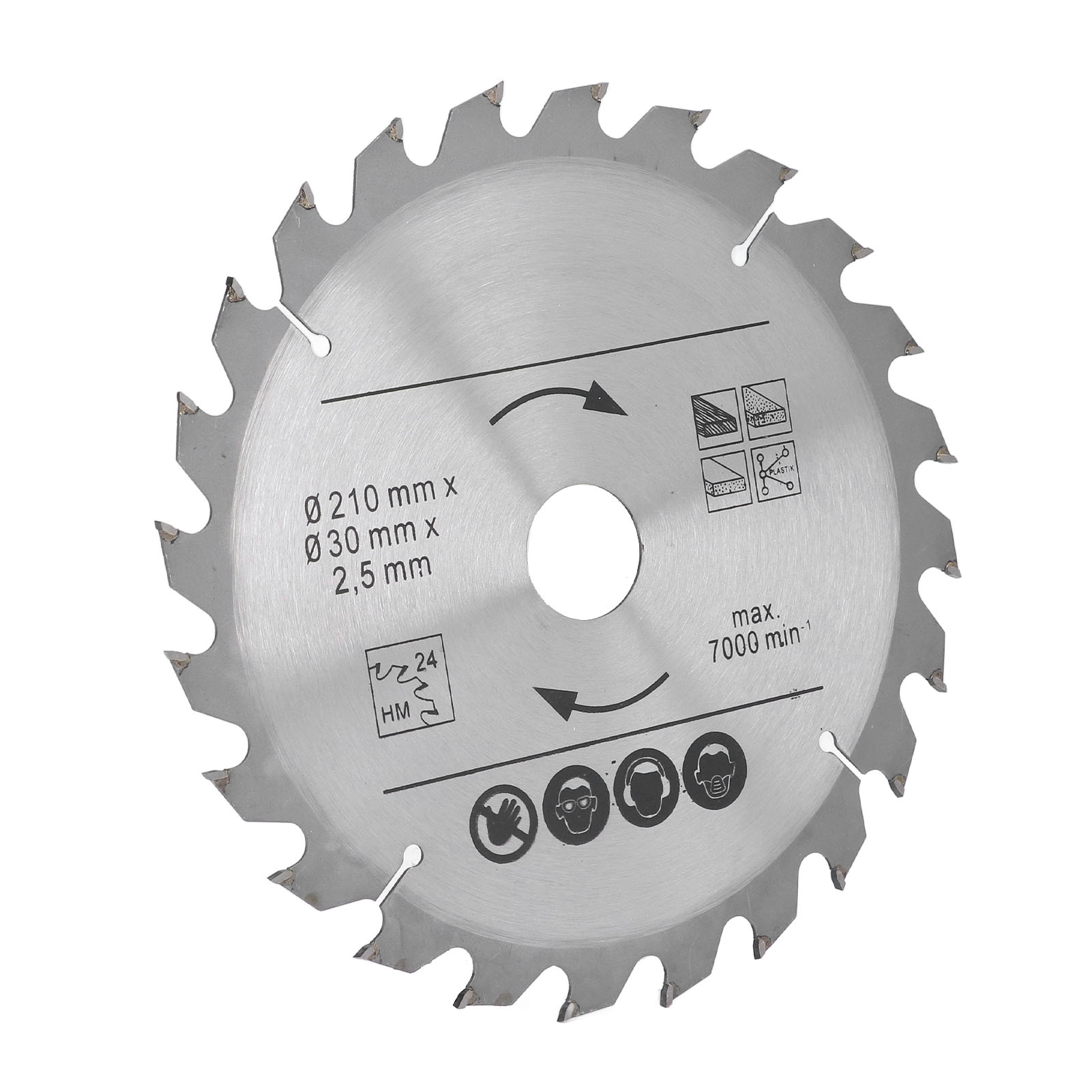 210 Mm Hartmetall-kreissägeblatt Mit 24 Zähnen Und Einer 30 Mm Bohrung Für Holz, Kunststoff, Gehrungssäge Und Tischkreissäge.
