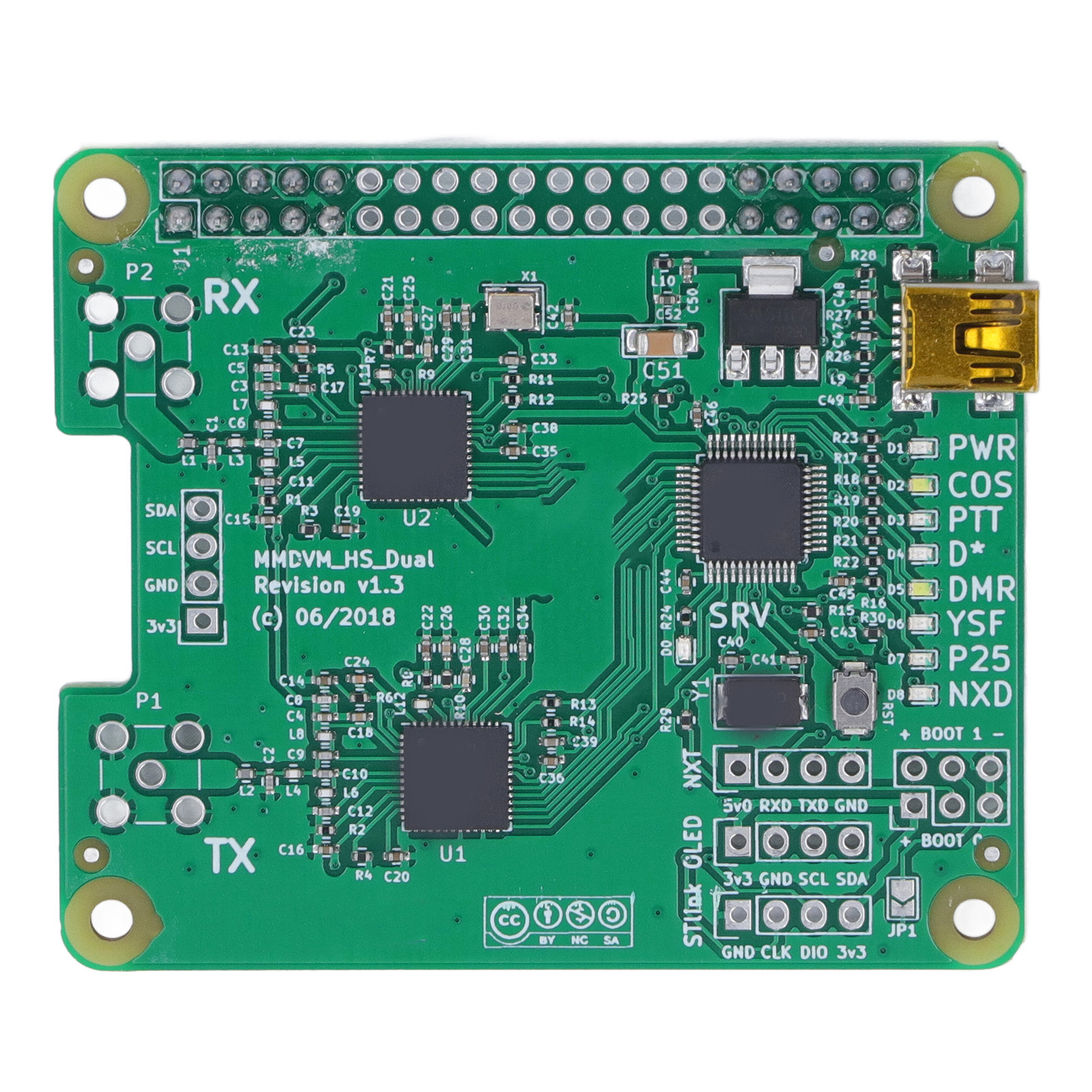 Mmdvm Duplex V2 Hotspot-kit, 2 Antennen, Kompatibel Mit Dmr P25 D-star, Für Raspberry Pi, Revision 1.3