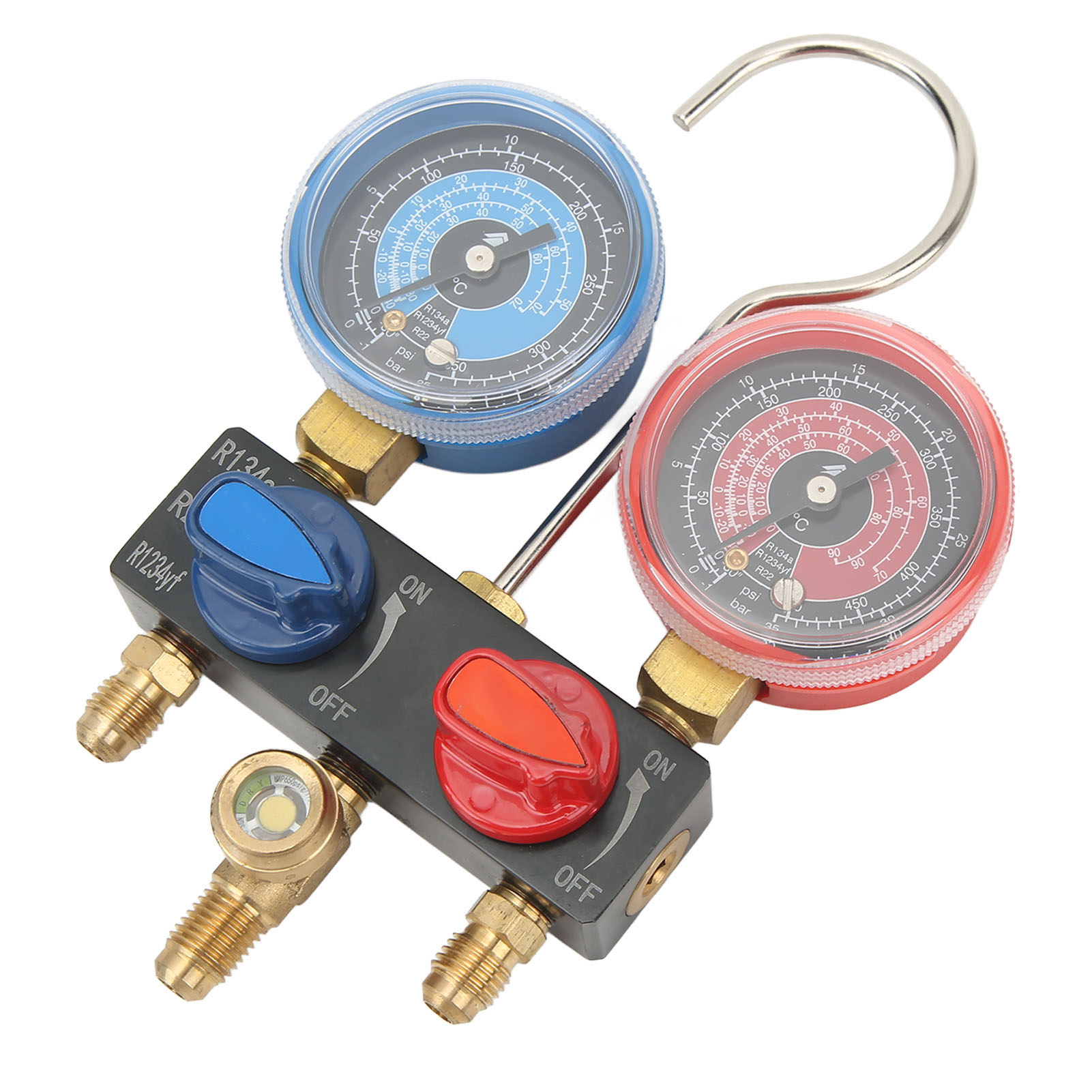 G1/4 Manometer Mit Vergrößertem Sichtfenster, Abnehmbar, Für Die Diagnose Von R22 R134a R1234yf Klimaanlagen, Professionelles Druckmessgerät.