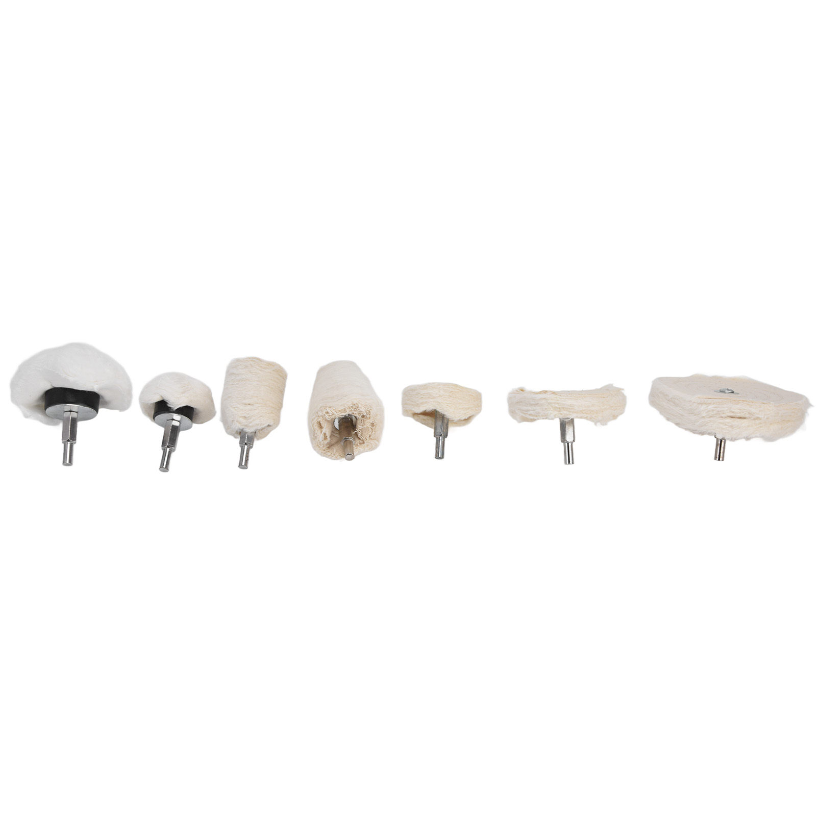 7-teiliges Set Aus Polierscheiben Aus Baumwollflanell, 1/4-zoll-bohrfutter, Schleif- Und Polierset Für Metall Und Glas