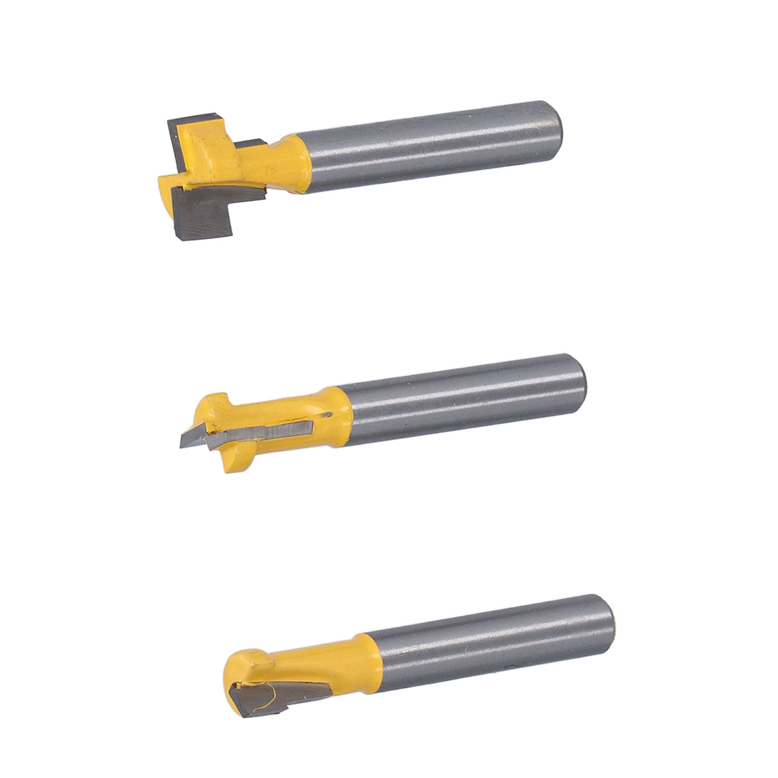 Set Mit 3 T-nutfräsern, 1/4 Zoll Schaft, Oberfräse, Fräser, Holzfräser Für T-nut, Holzbearbeitungswerkzeug, 3 Stück.