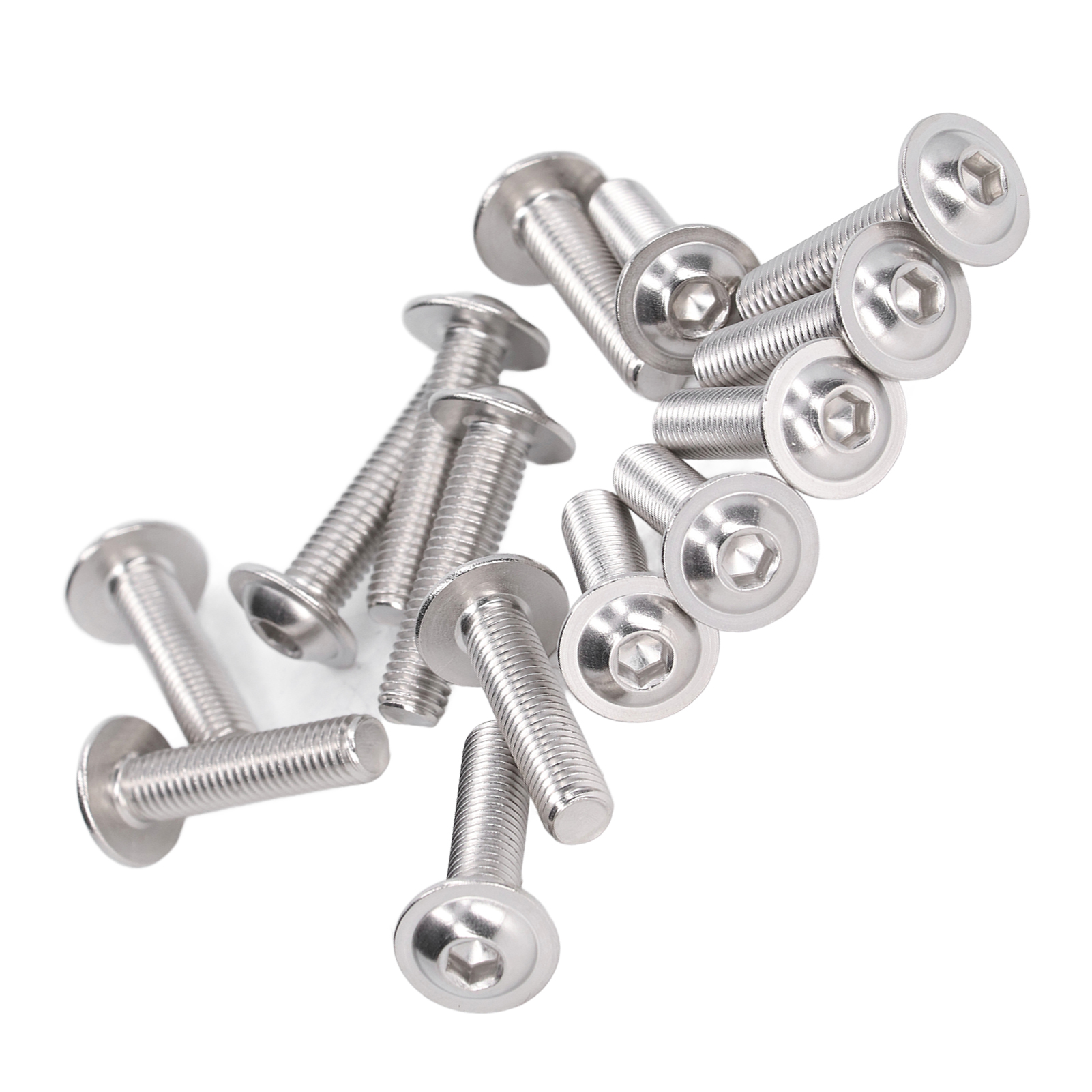 M8x30mm Schrauben Mit Gewölbtem Kopf Und Flansch, Packung Mit 50 Stück, Edelstahl A2-70, Innensechskantschrauben, Senkkopf, Korrosionsbeständige Schrauben.