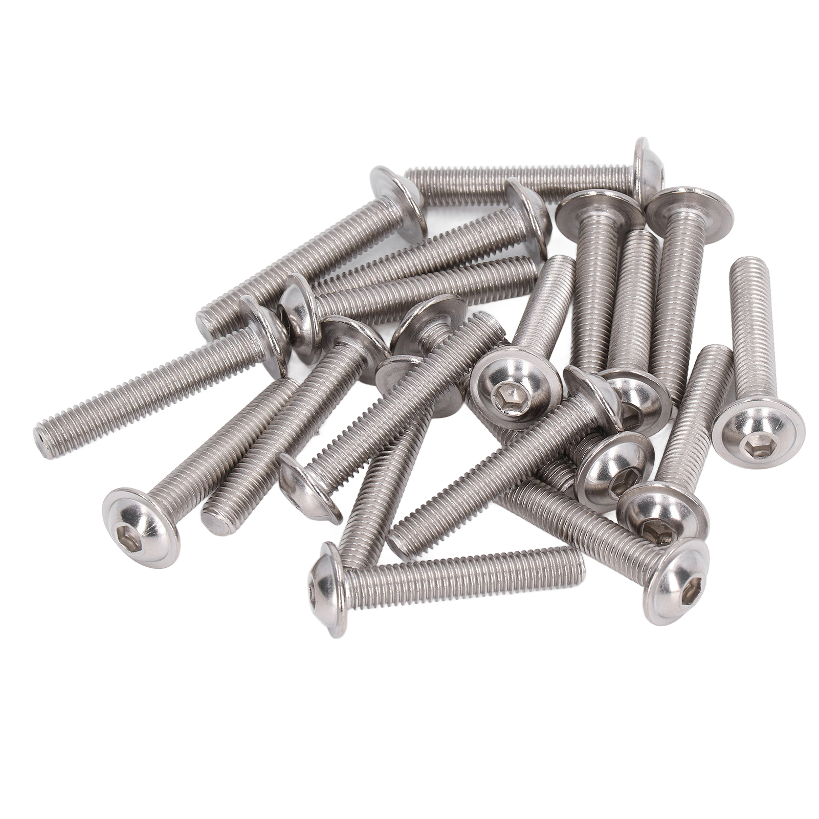 M8x50 Mm Linsenkopf-knopfschrauben, 50er-pack, Edelstahl A2-70, Innensechskantschrauben Mit Flansch, Korrosionsbeständiges Befestigungsset