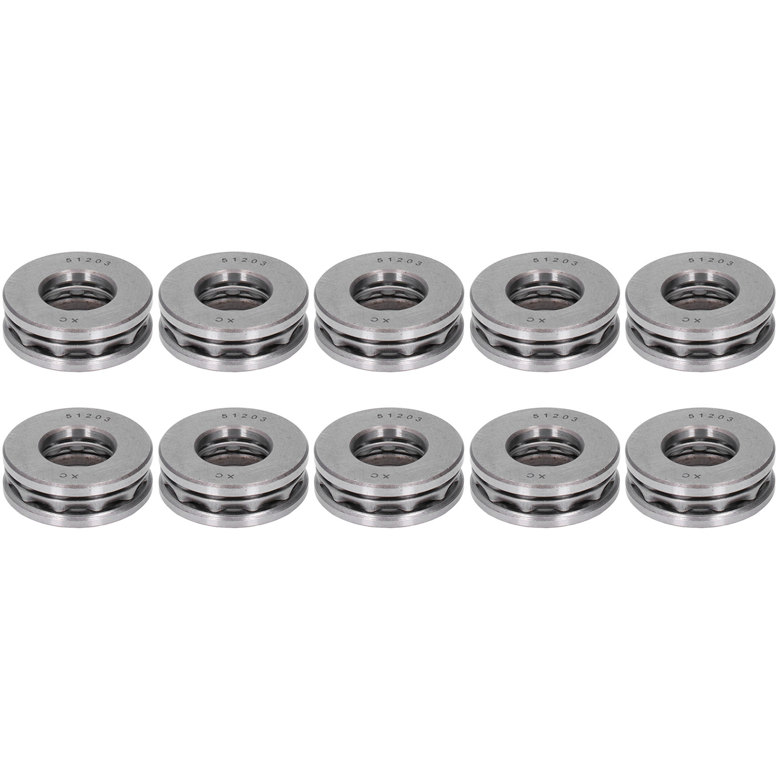 Packung Mit 10 Einseitig Wirkenden Axialkugellagern 51203, Ersatzteilset Für Industrieanlagen Und Maschinen.