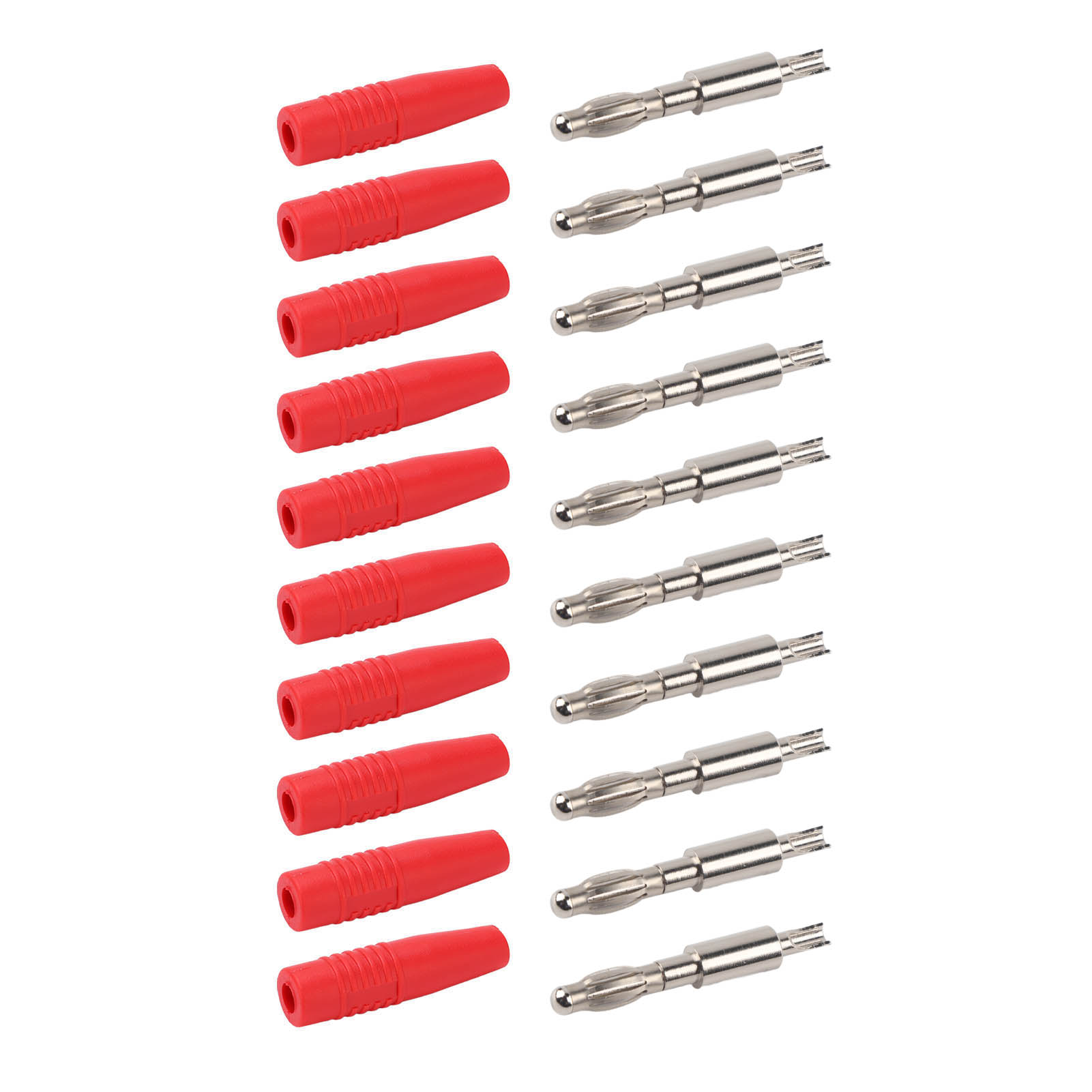 Packung Mit 10 4-mm-bananensteckern Zum Löten, 22.040-stecker, Diy-adapter Für Multimeter-messleitungen Und Lautsprecher, Rot