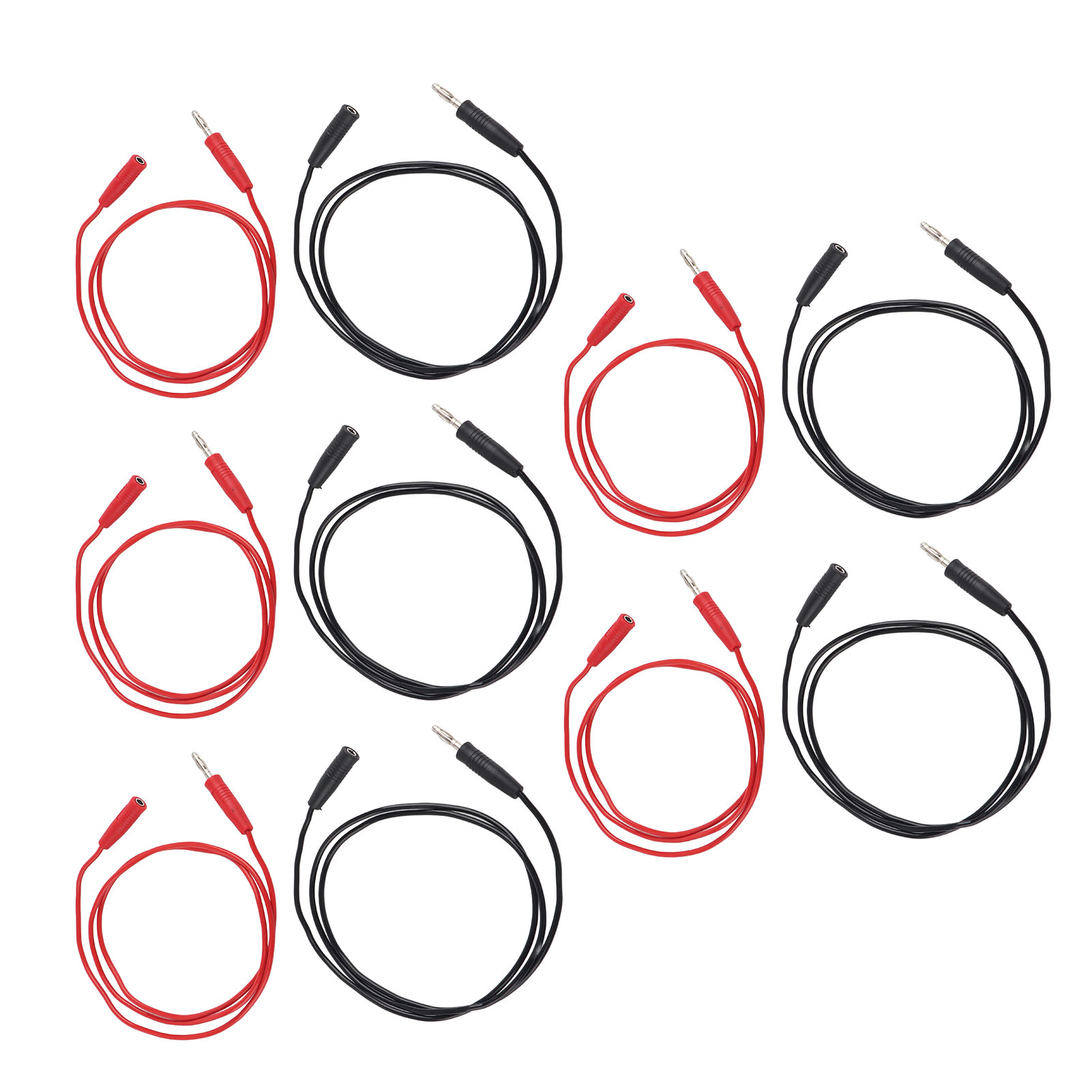 5er-pack Messleitungen, 4-mm-bananenstecker (männlich/weiblich), 0,75 Mm² Kabel, Elektronische Messleitung, Präzisionsstecker