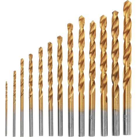 Set Mit 13 Titanschrauben Hss-bohrern, Durchmesser 1,5–6,5 Mm Mit Rundgriff