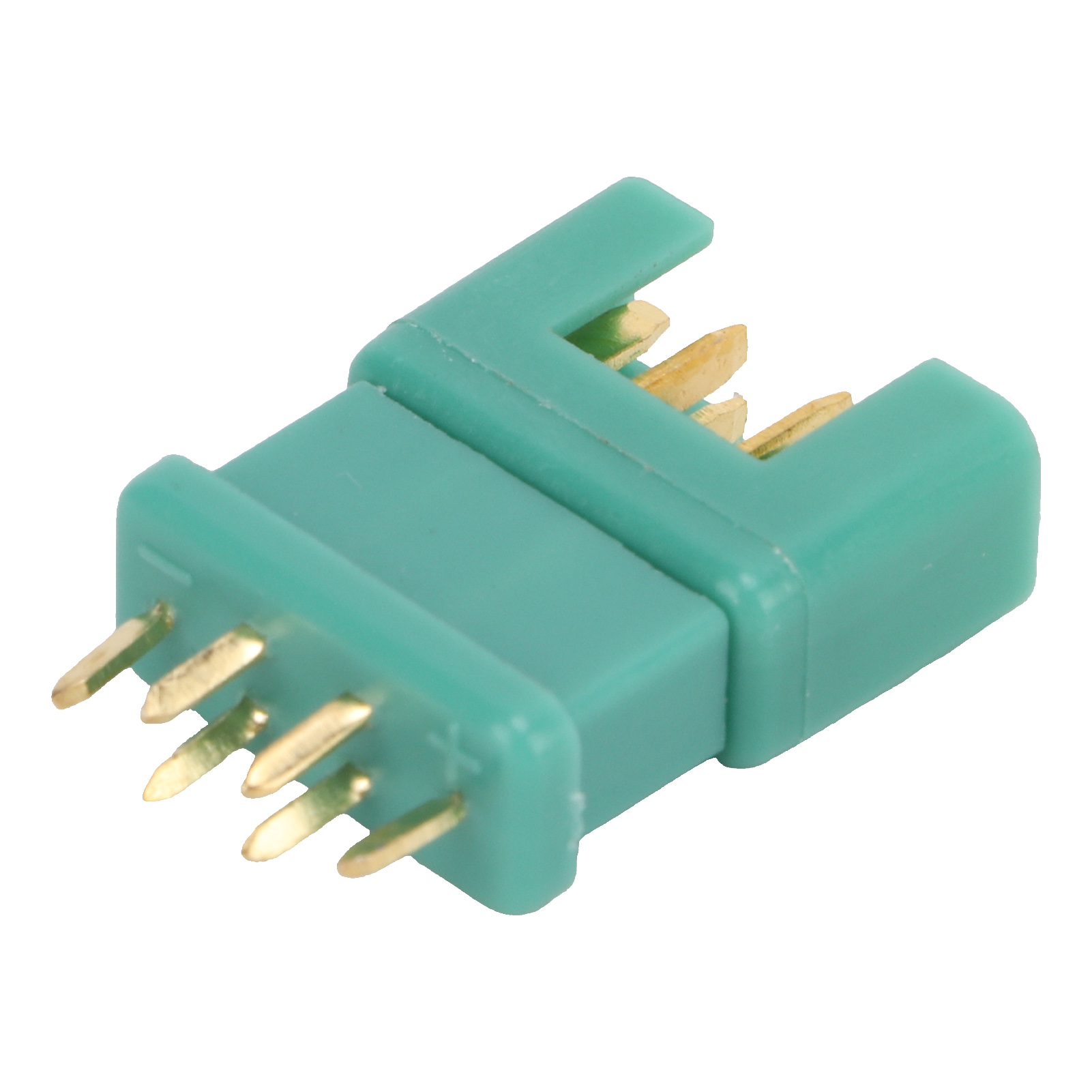 Batteriestecker Modell Mpx, Grün, Sechseckig, 6-polig, 10 Stück, Stecker Aus Vergoldetem Kupfer Mit Nylon-ummantelung, Referenz 13.030/13.031