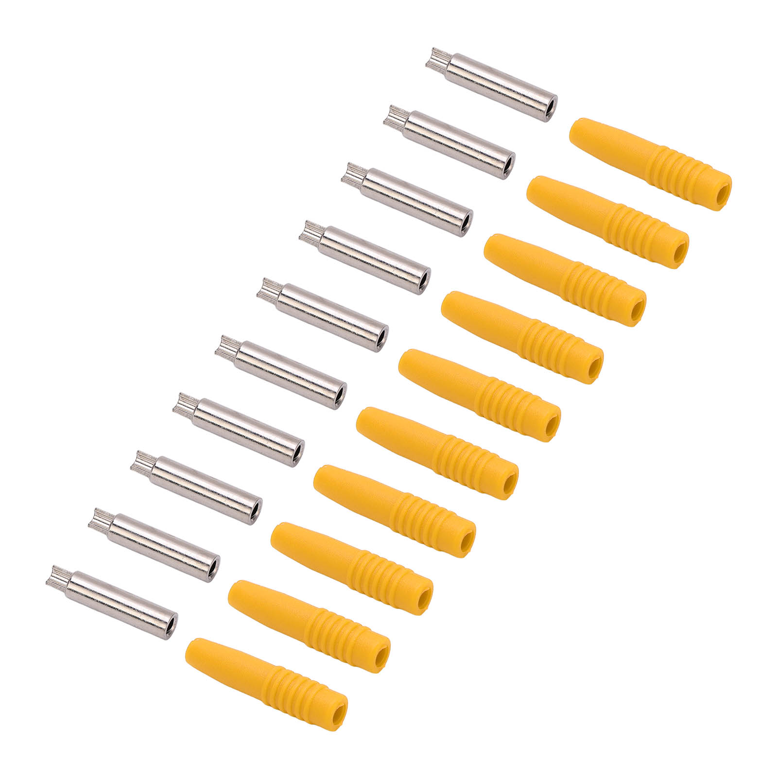 10 Isolierte 2-mm-bananenstecker Mit Schutzbuchse, 10er-packung Für Testgeräte, Gelb