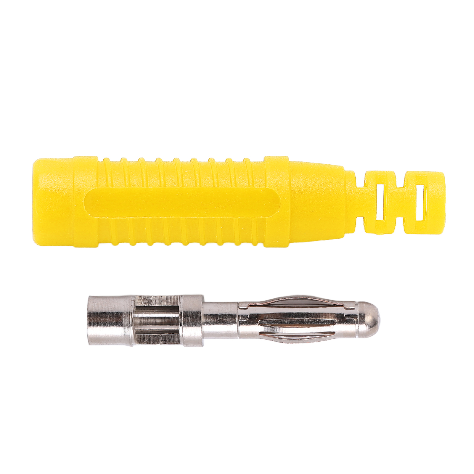 10-teiliges Set Bananenstecker (männlich), 4 Mm Roter Kupferstecker Mit Isoliermantel Für Prüfgeräte, Gelb