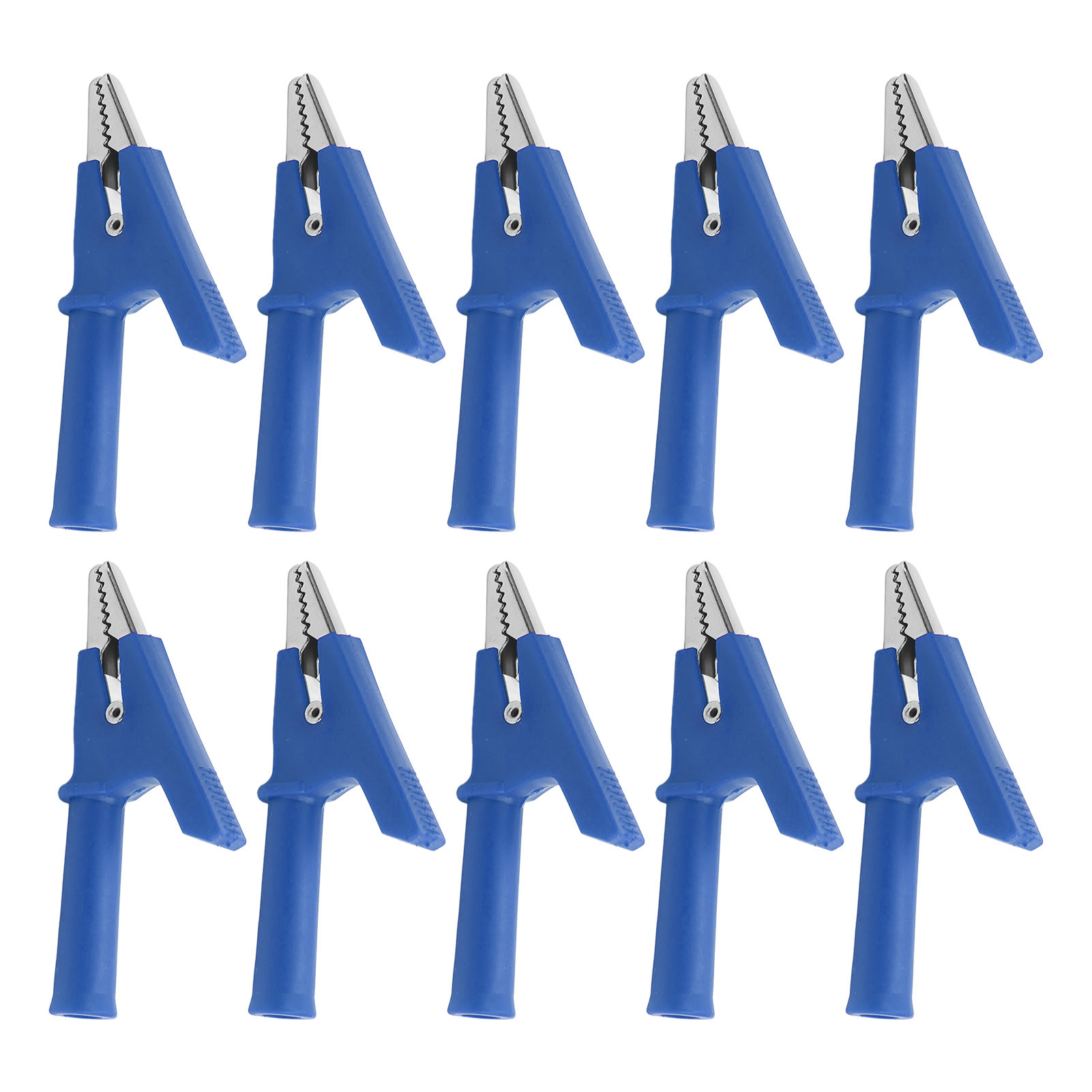 10-mm-krokodilklemmen, 10-a-öffnung, 10er-packung Mit 4-mm-steckschlüssel-zubehörset, Blau