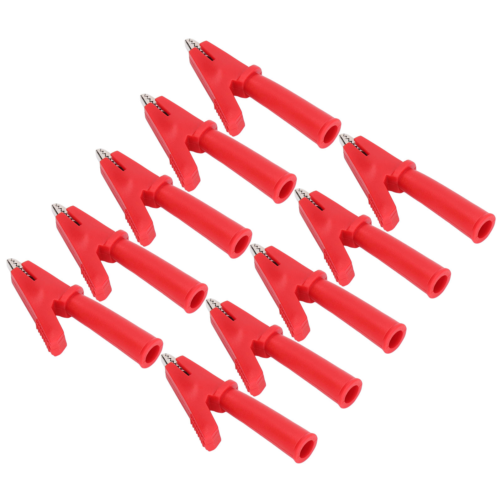10 Rote Krokodilklemmen Zum Testen Von Kupfer, Messing Und Pvc, Isoliert, Sicherheitsmultimeter Mit 4-mm-bananenstecker