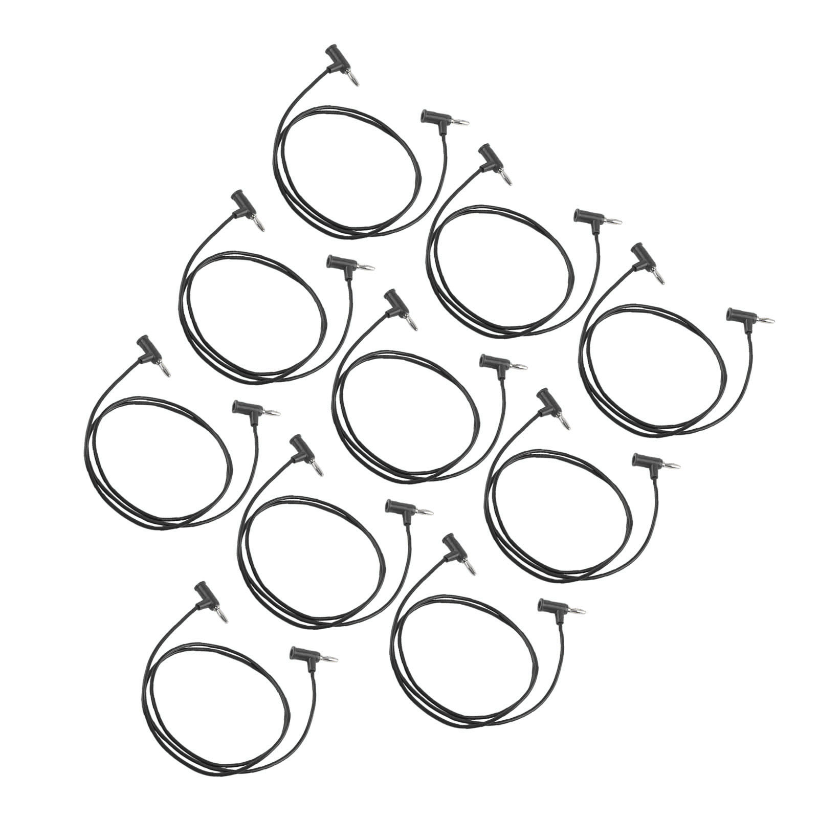 10er-packung 4-mm-bananenstecker-prüfleitungen, 30 V Ac, 60 V Dc, 19 A, Elektronikreparatur-zubehörset, Schwarz