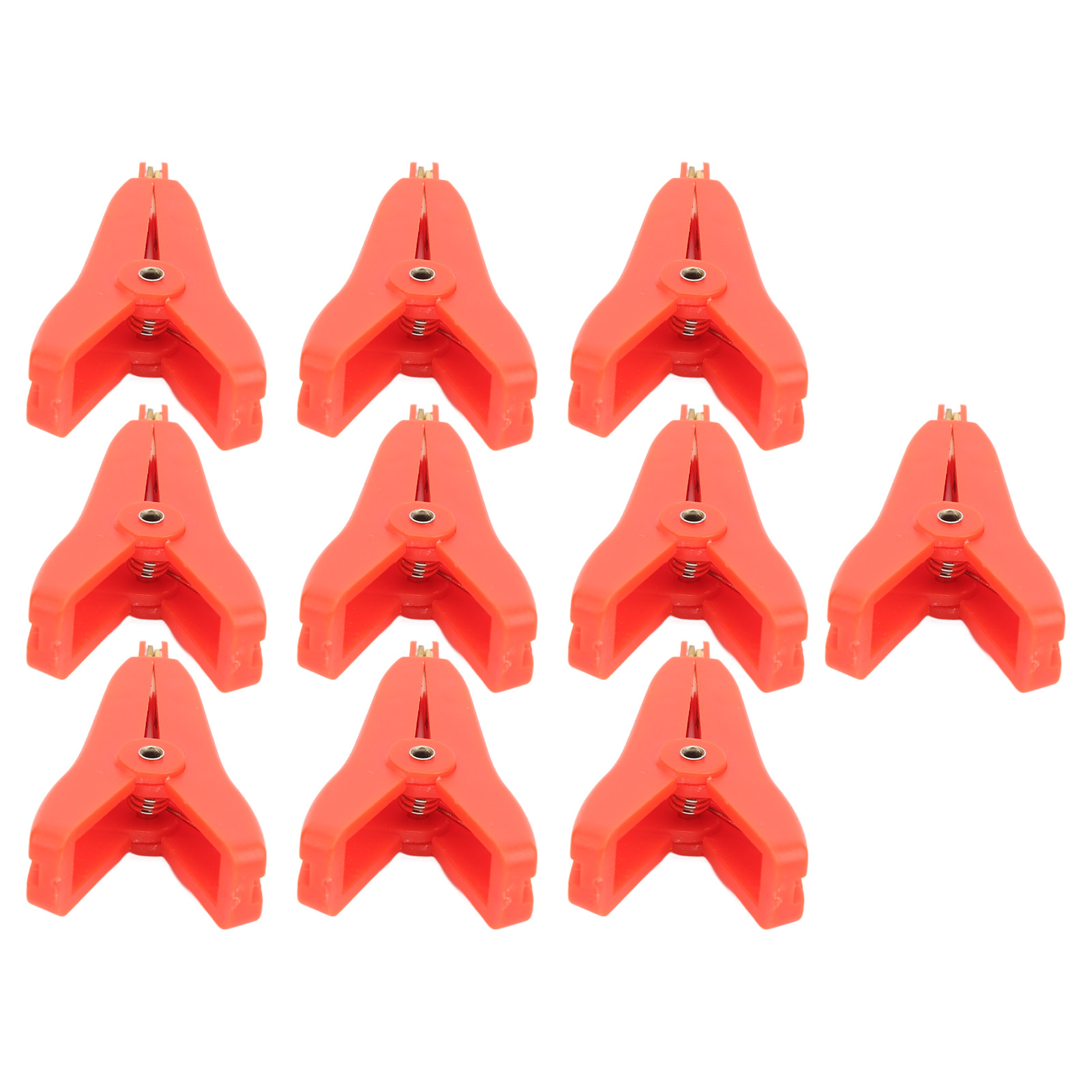 Packung Mit 10 Krokodilklemmen (plus/minus) Für Prüfzwecke, Vergoldeter Messinganschluss, 25 Mm Öffnung, J.60043 Rot