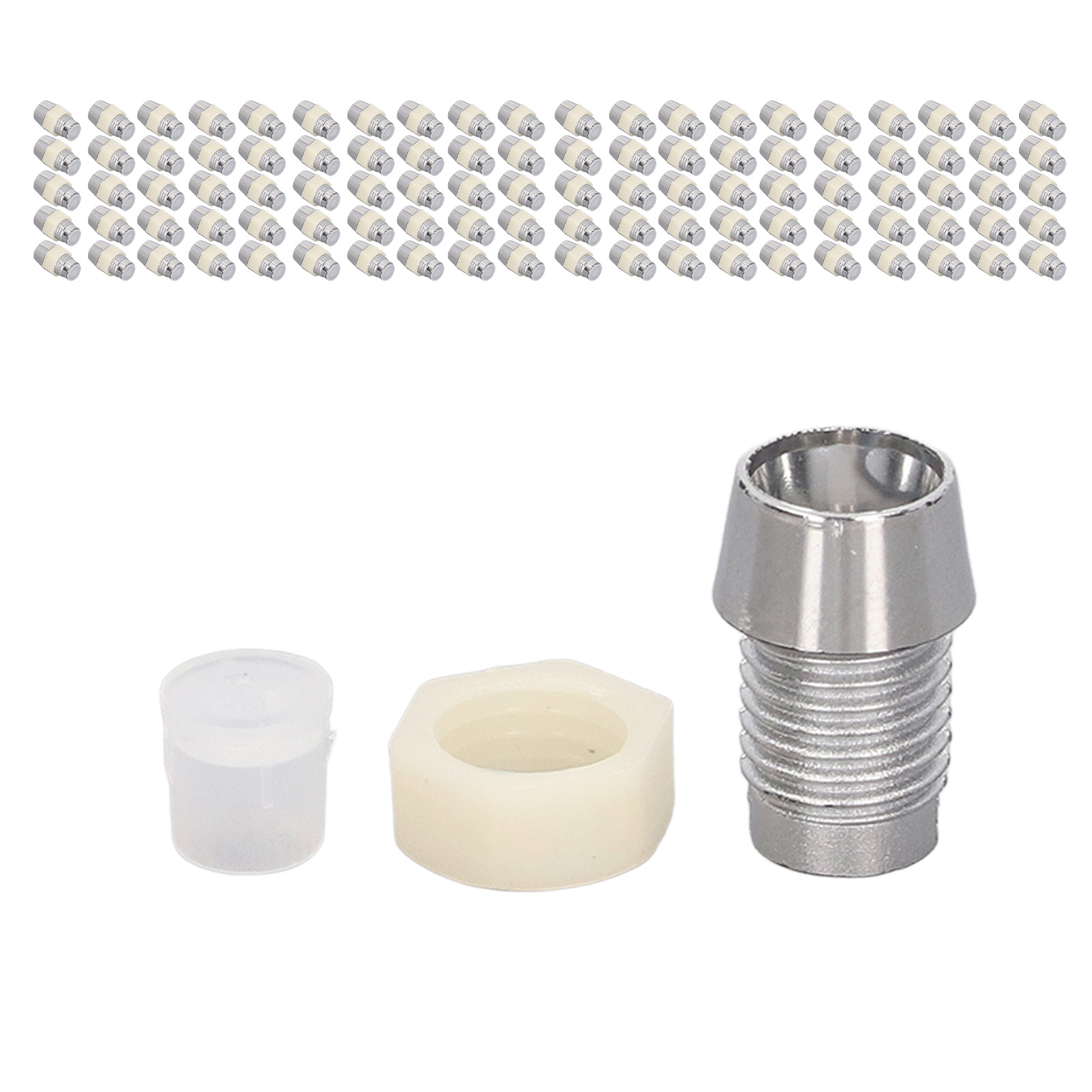 Packung Mit 100 Led-fassungen (5 Mm), Silbernen Kunststoff-befestigungsclips Für Paneele, Befestigungszubehör Für Leuchtdioden, Praktisches Set