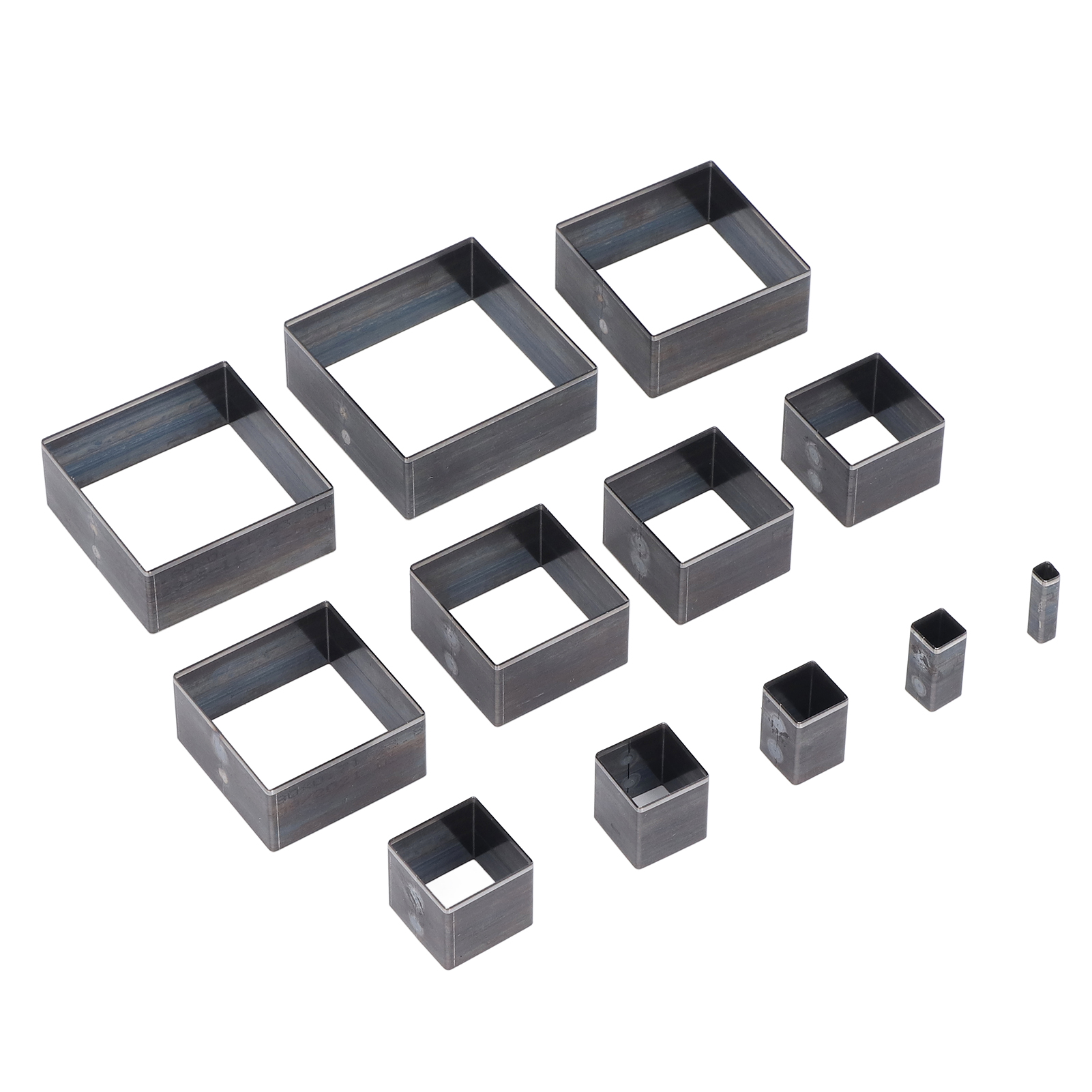 12 Quadratische Ausstechformen Aus Legiertem Stahl Für Leder, Stoff, Ton Und Gummi (5–60 Mm)
