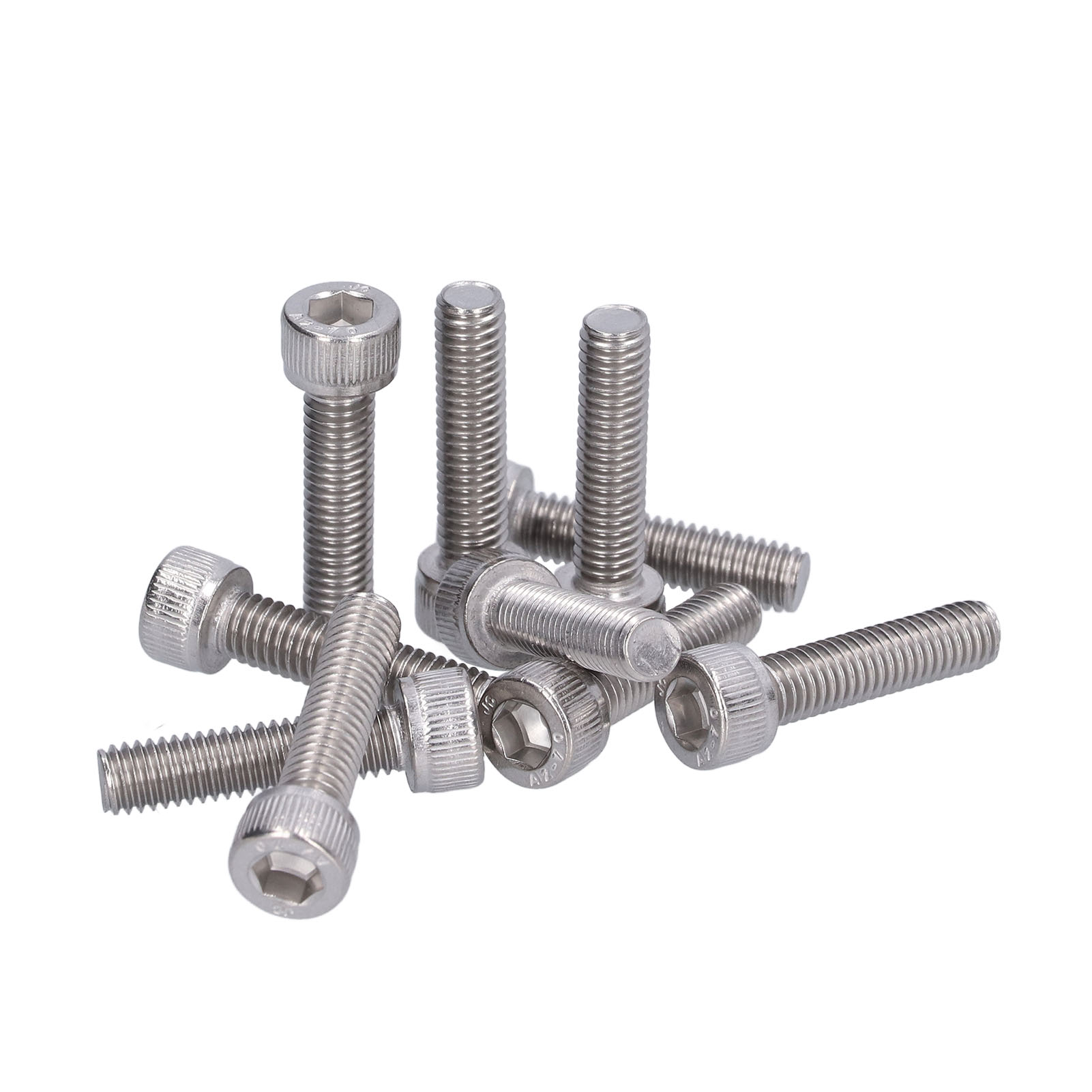 Packung Mit 30 M6x25 Innensechskantschrauben, A2-70 Edelstahlschrauben Din 912, 304 Edelstahl, Sechskantbefestigung, Hochleistungsbefestigungsmaterial.