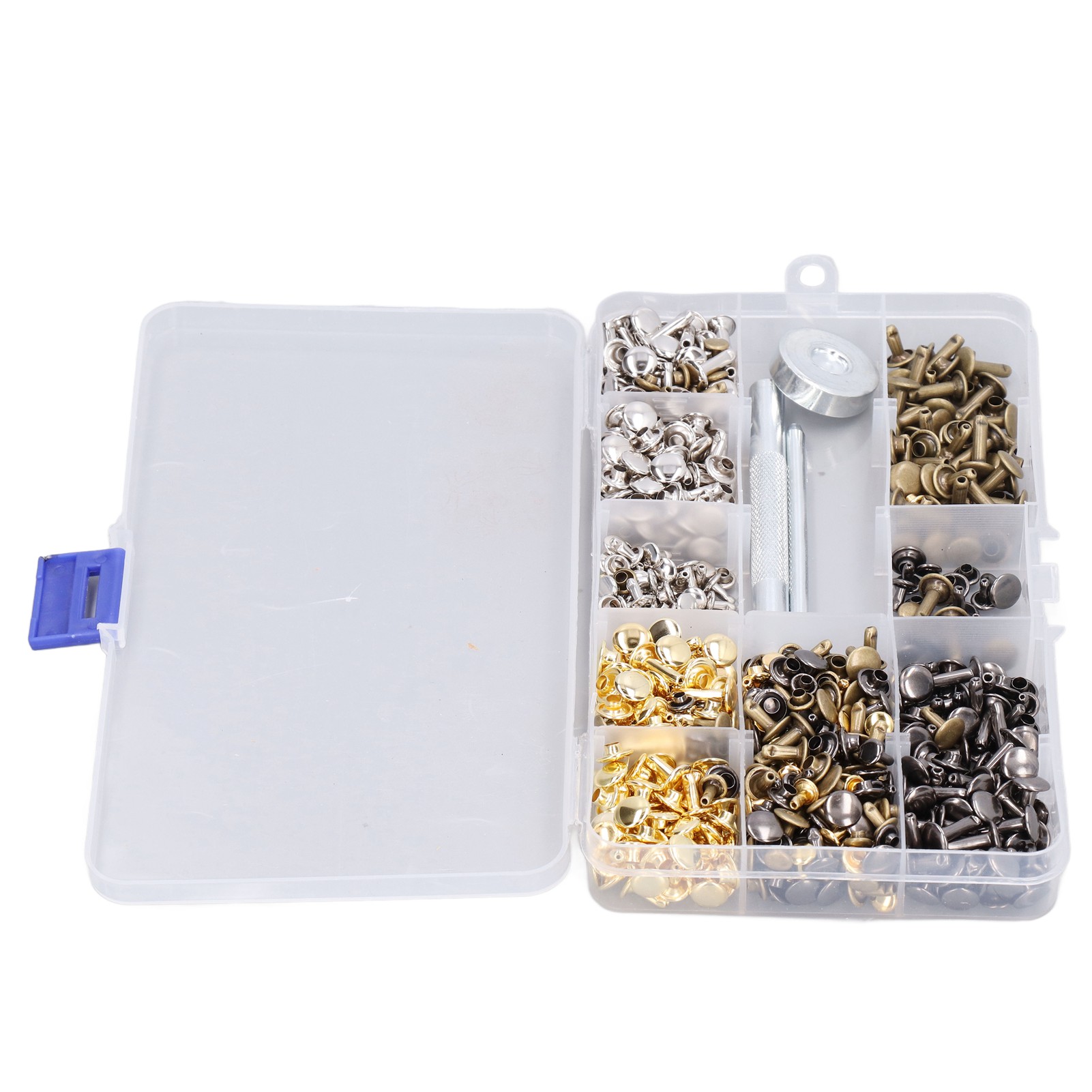 360 Metall-rohrniethülsen Für Leder, 6 Mm Und 8 Mm, Mit Setzzange Und Stempel, 360er-packung