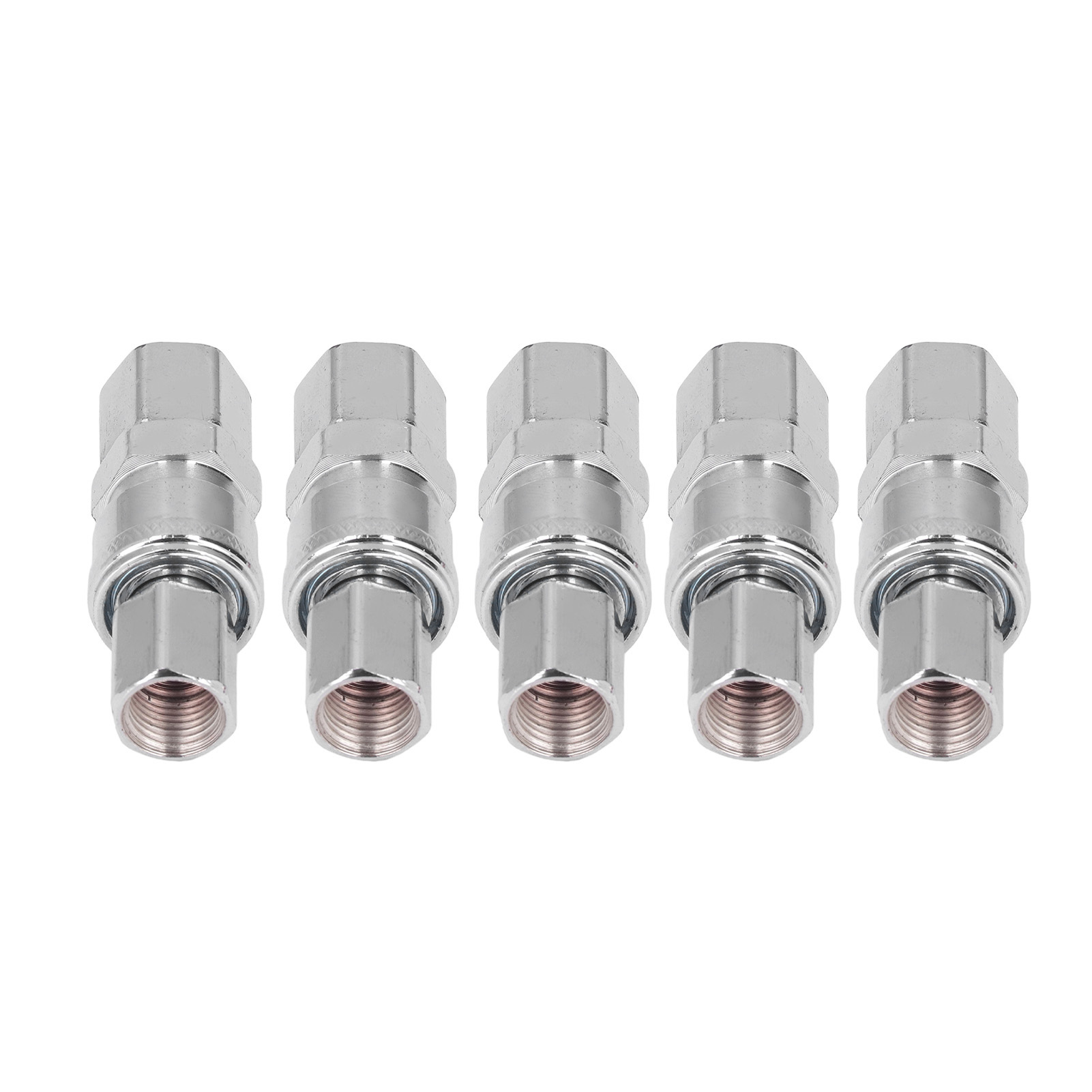 Set Aus 5 Pneumatischen Schnellkupplungen Aus Vernickeltem Edelstahl, Kupplung Und 1/4-zoll-innengewindestecker (sf+pf-20), Druckluftanschluss, Stecker-innengewinde-kupplungssatz.
