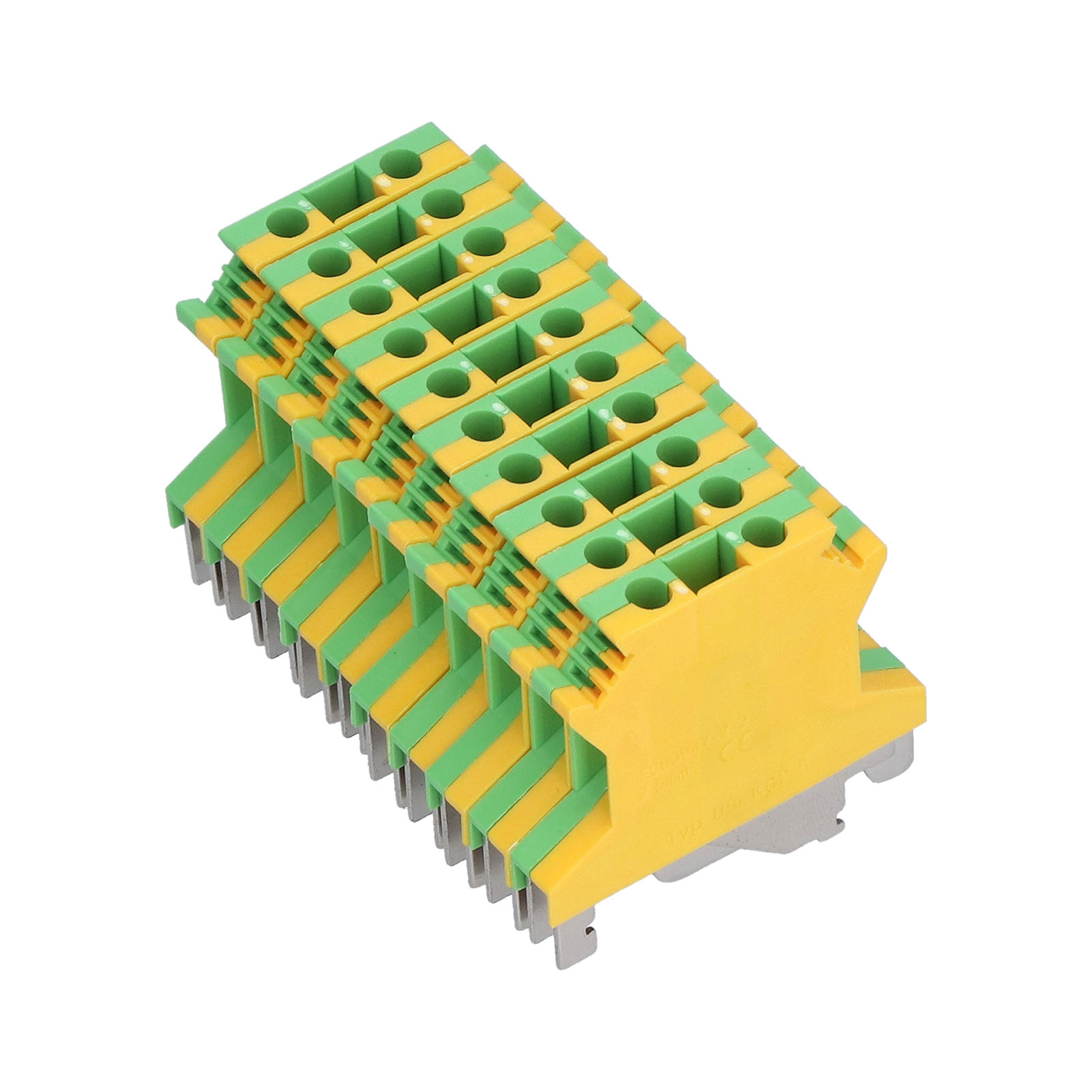 Packung Mit 50 Din-schienen-erdungsklemmen, 2 Kanäle, Uslkg-2.5 Elektrische Anschlussklemme, Crimpverschraubung, 2,5 Mm²