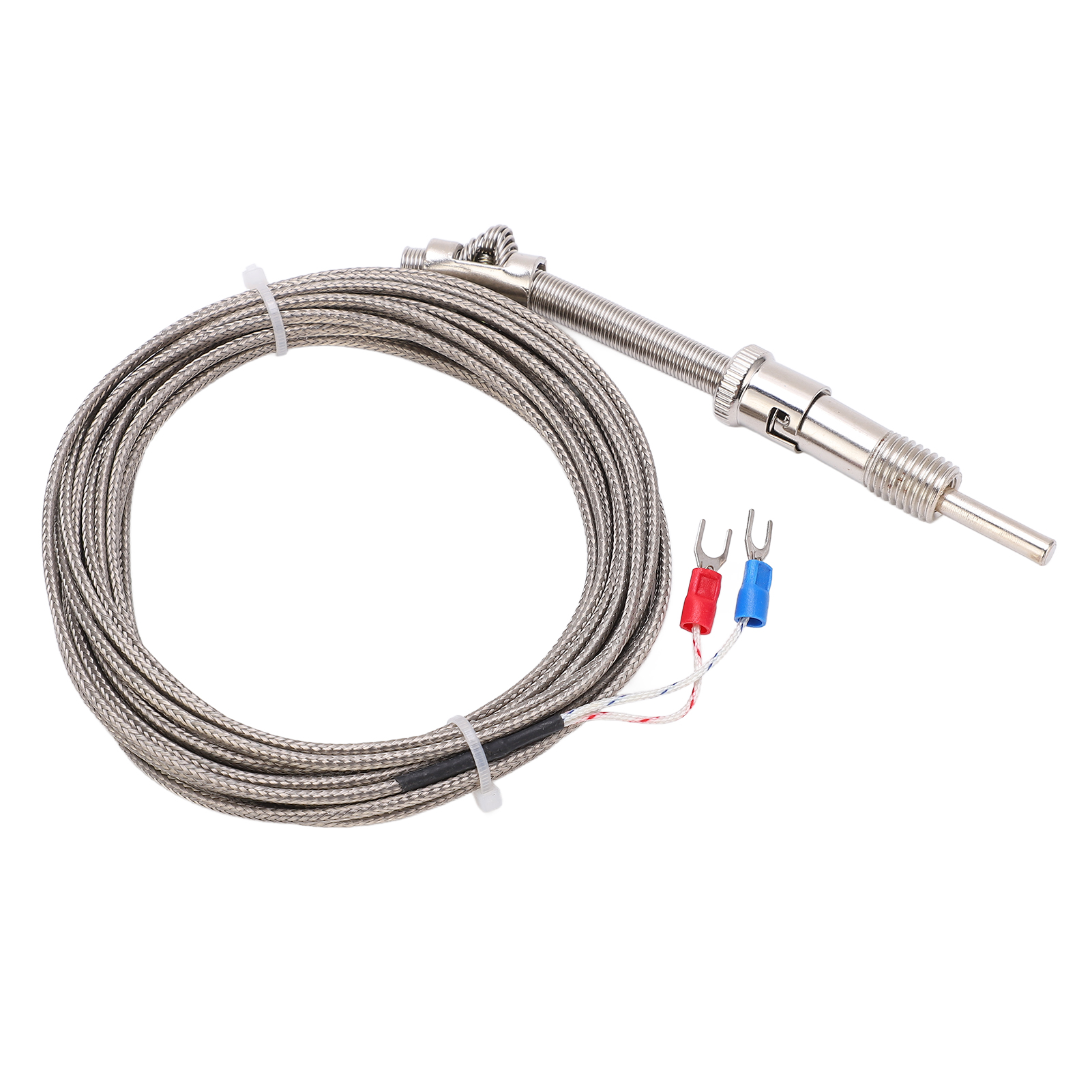 Geschirmtes Thermoelementkabel Typ K Mit Druckfedersonde, 5 Meter, Für Den Industriellen Einsatz In Fabriken.