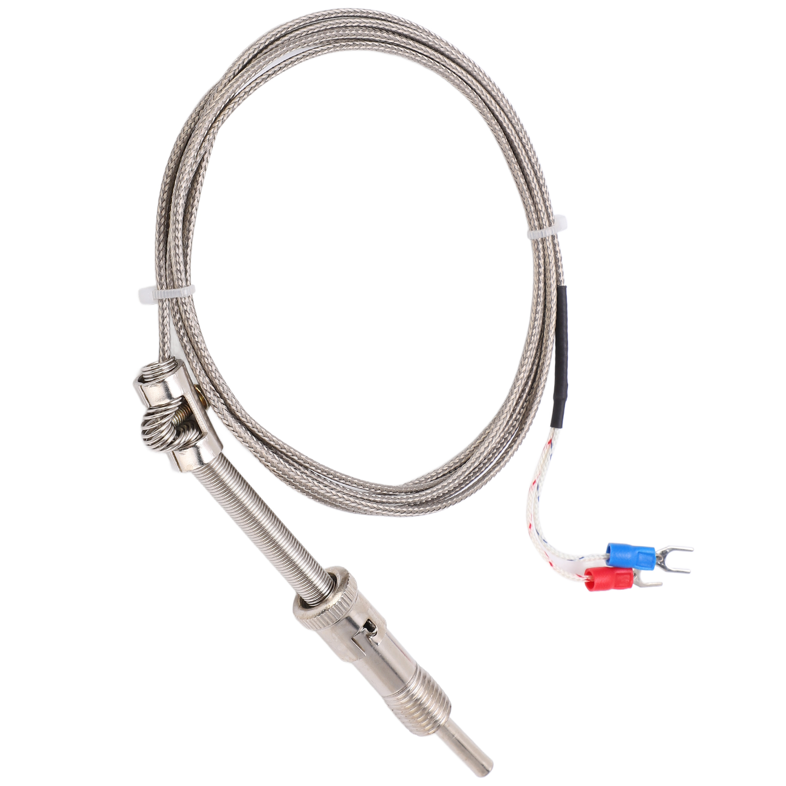 Set Aus 2 Thermoelement-sonden Vom Typ K Mit Druckfeder, Geschütztem Messdraht, Federsonde Für Industrielle Anwendungen, Länge 2 Meter, Hochpräziser Temperatursensor.