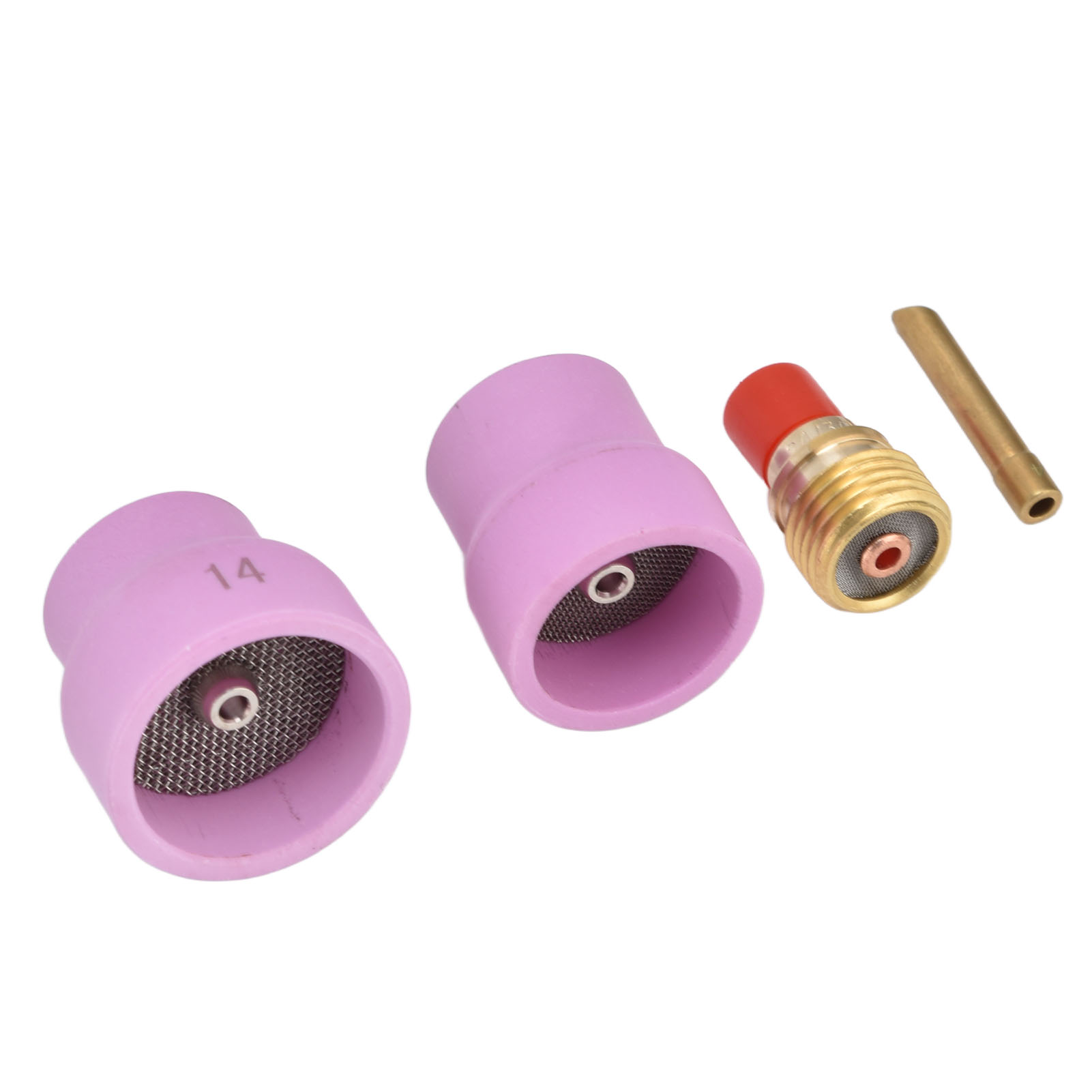 Set Mit 4 Wig-keramik-gaslinsen-kits (rosa), Abgeschrägtem Elektrodenhalter, Anschluss Für Wp 9 20 25 Brenner