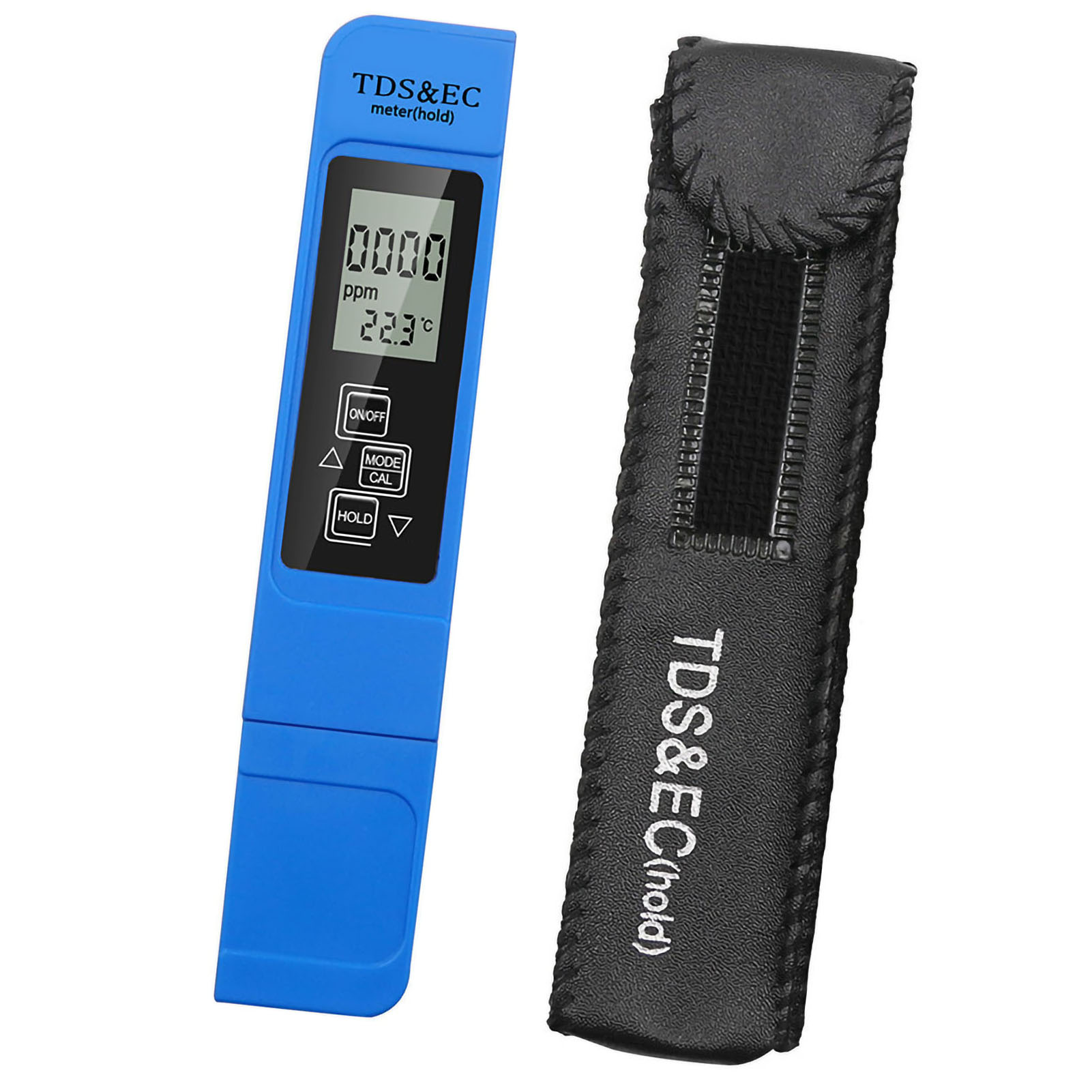 Tds- Und Ec-messgerät, Kompakter, Tragbarer Lcd-bildschirm, 3-in-1-wasserqualitäts- Und Temperaturmessgerät In Stiftform Für Aquarium Und Schwimmbad, Blau