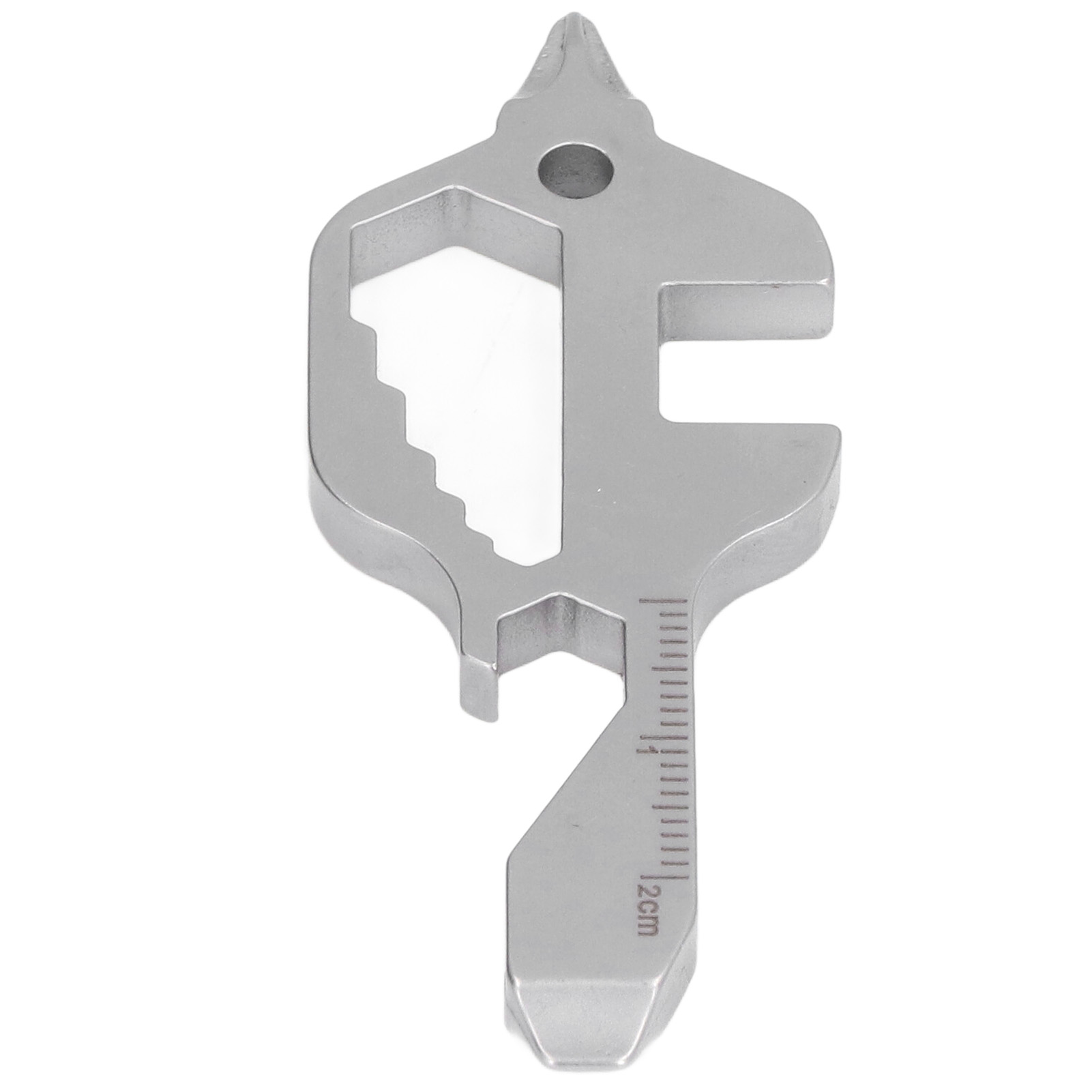 Multitool In Fischform Aus Edelstahl, Outdoor-schlüsselanhänger Mit Flaschenöffner, Schraubenschlüssel Und Lineal, Grau