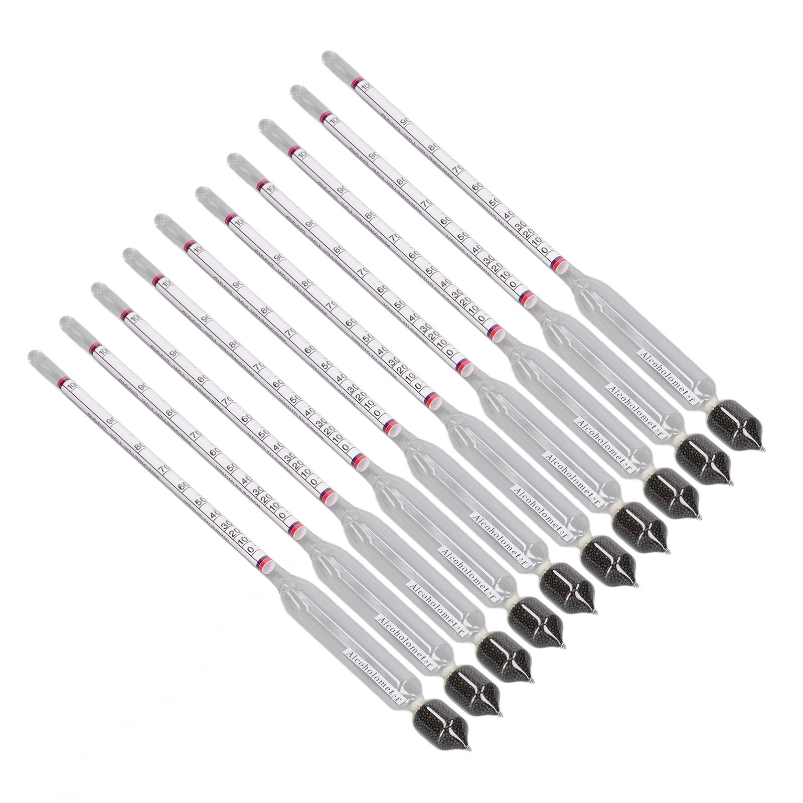 10-teiliges Reagenzglas-set, Alkoholmeter 0-100°, Hochpräzises Glashygrometer Für Labor Und Haushalt