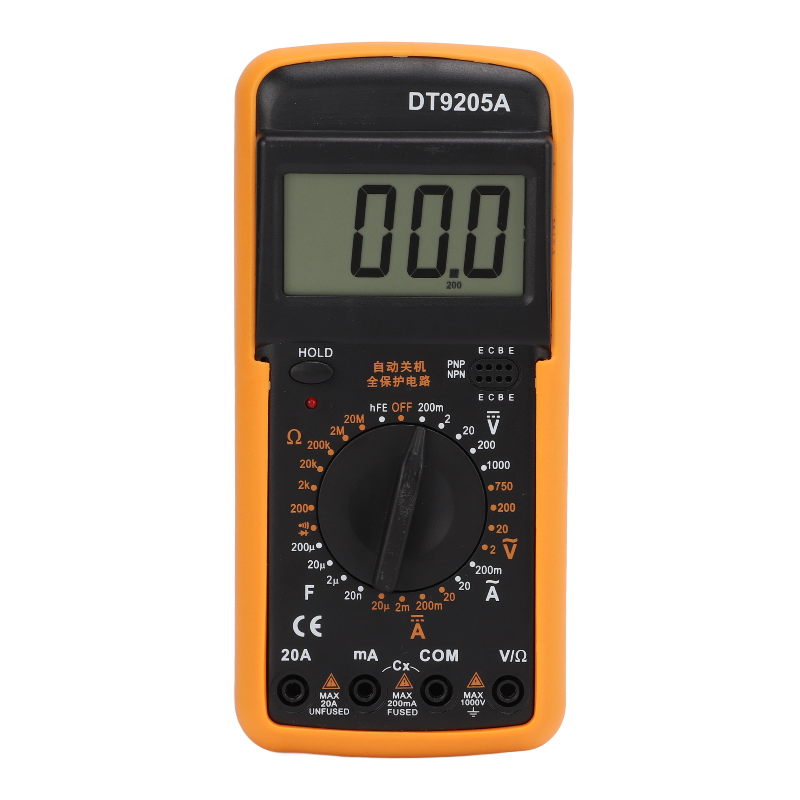 Dt9205a Universelles Digitales Multimeter Mit Überlastschutz, Hohe Genauigkeit Für Elektrische Prüfungen Und Diagnosen.