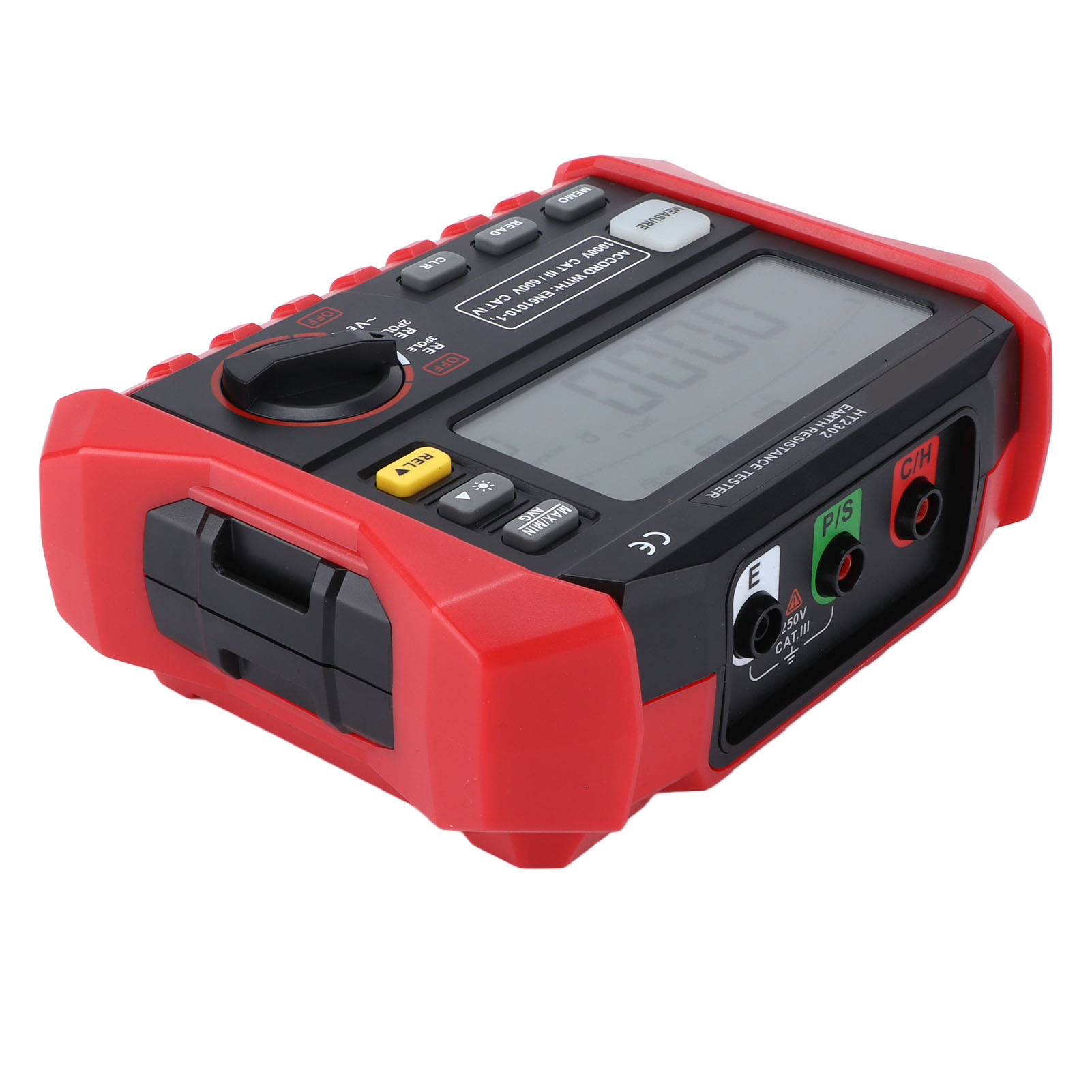 Ht2302 Digitales Erdungsmessgerät Mit Lcd-hintergrundbeleuchtung, Erdungswiderstandsmessung Für Elektrotechnik- Und Telekommunikationslabore