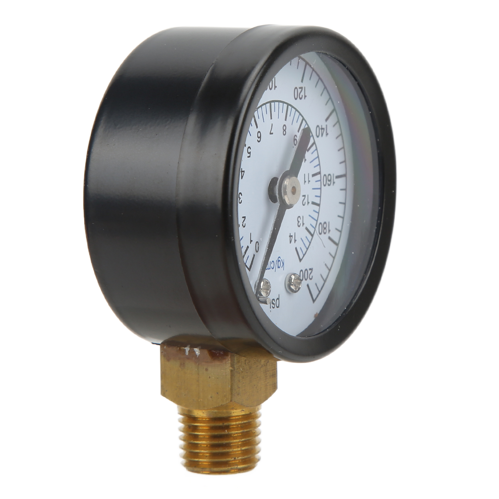 1/4npt 50mm Radialdruckmanometer, Hydraulik-gas-öl-druckanzeiger 0-200psi 0-14kg/cm², Hochleistungsmanometer Für Flüssigkeiten.