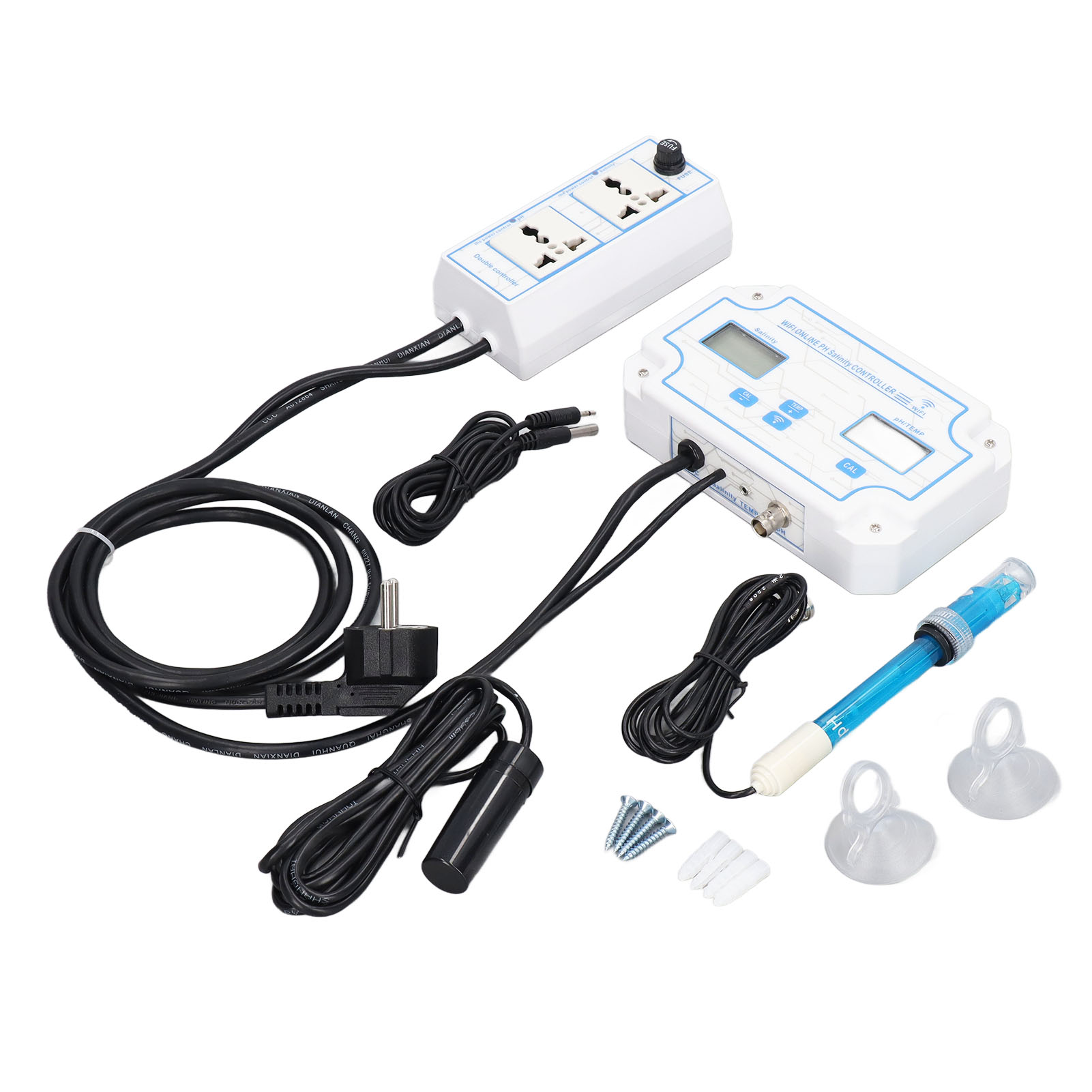 Multifunktionales Wasserqualitätsmessgerät Zur Messung Von Ph-wert, Salzgehalt Und Temperatur Für Die Aquakultur, Eu-stecker 230 V, Präzises Messgerät.