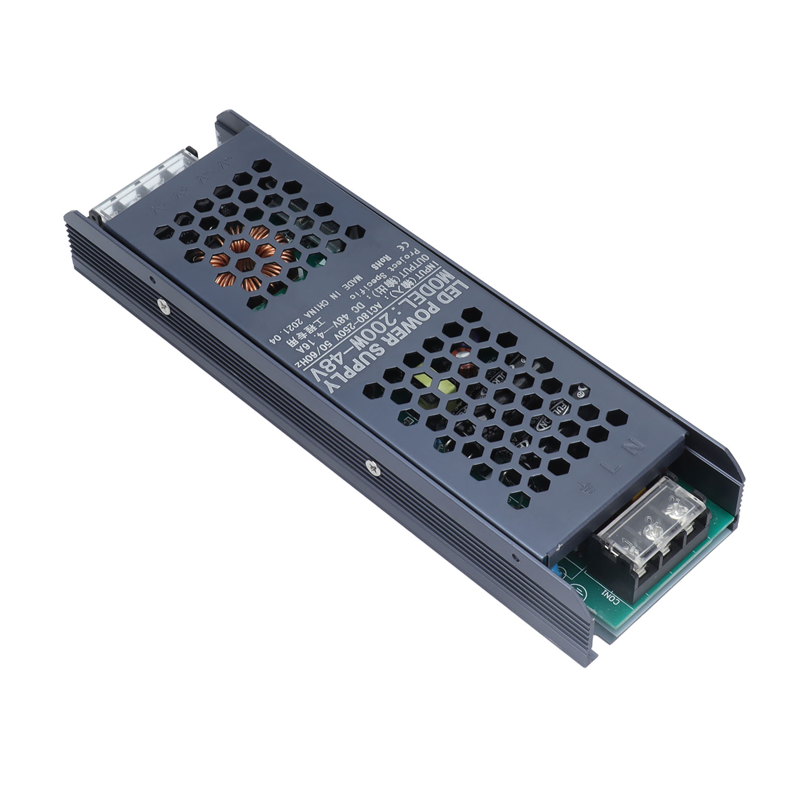 200w 48v 4,16a Led-netzteil, Langer Schwarzer Transformator, Wasserdichter Treiber Für Led-streifen, Ac180-250v Wandler, Magnetisches Schaltnetzteil.