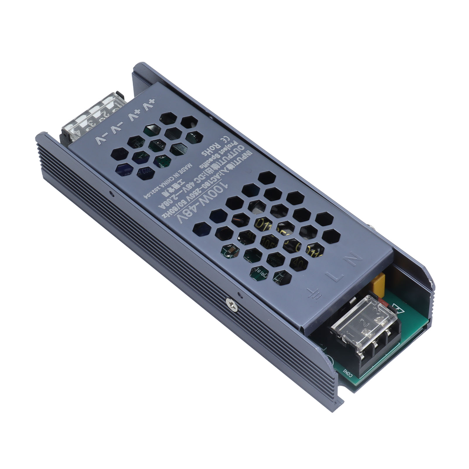 48v 100w Led-netzteil-transformator, Schwarz, Lange Leiste, 2,08a, Ac180-250v, Wasserdichter Treiber, Beleuchtung